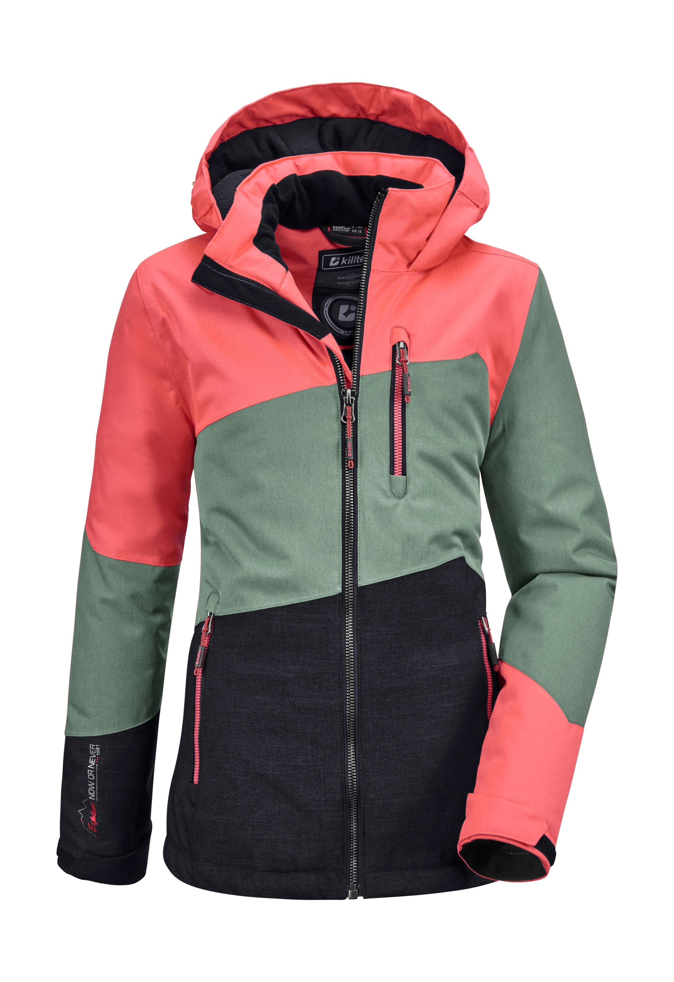 Killtec Outdoorjacke »Lynge GRLS JCKT B«, Wasserdichte Winterjacke mit Kapuze, Fleece, verstellbaren Ärmeln