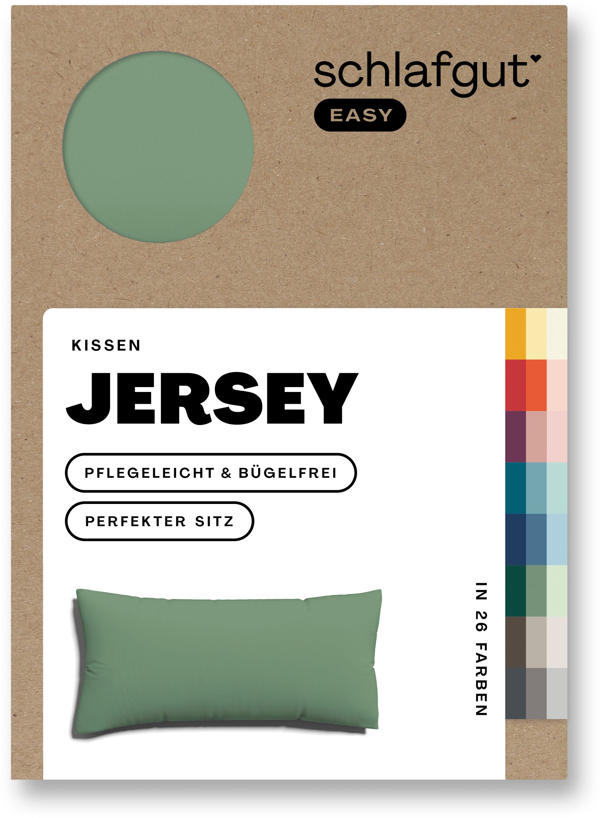 Schlafgut Kissenbezug »EASY Jersey«, (1 St.), Kissenhülle mit Reißverschluss, weich und saugfähig, Kissenbezug