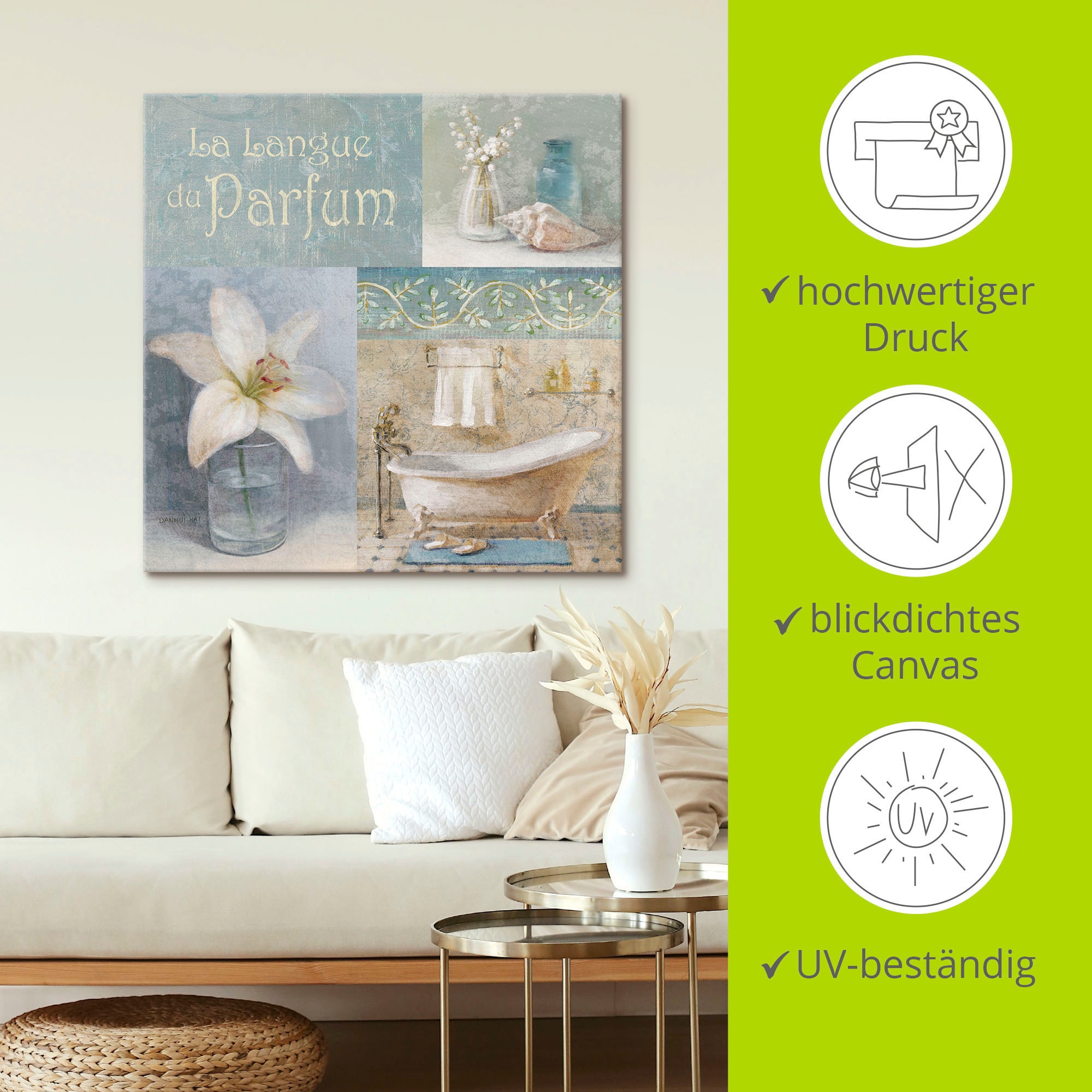 Artland Leinwandbild »Parfum I«, Arrangements, (1 St.), auf Keilrahmen gespannt