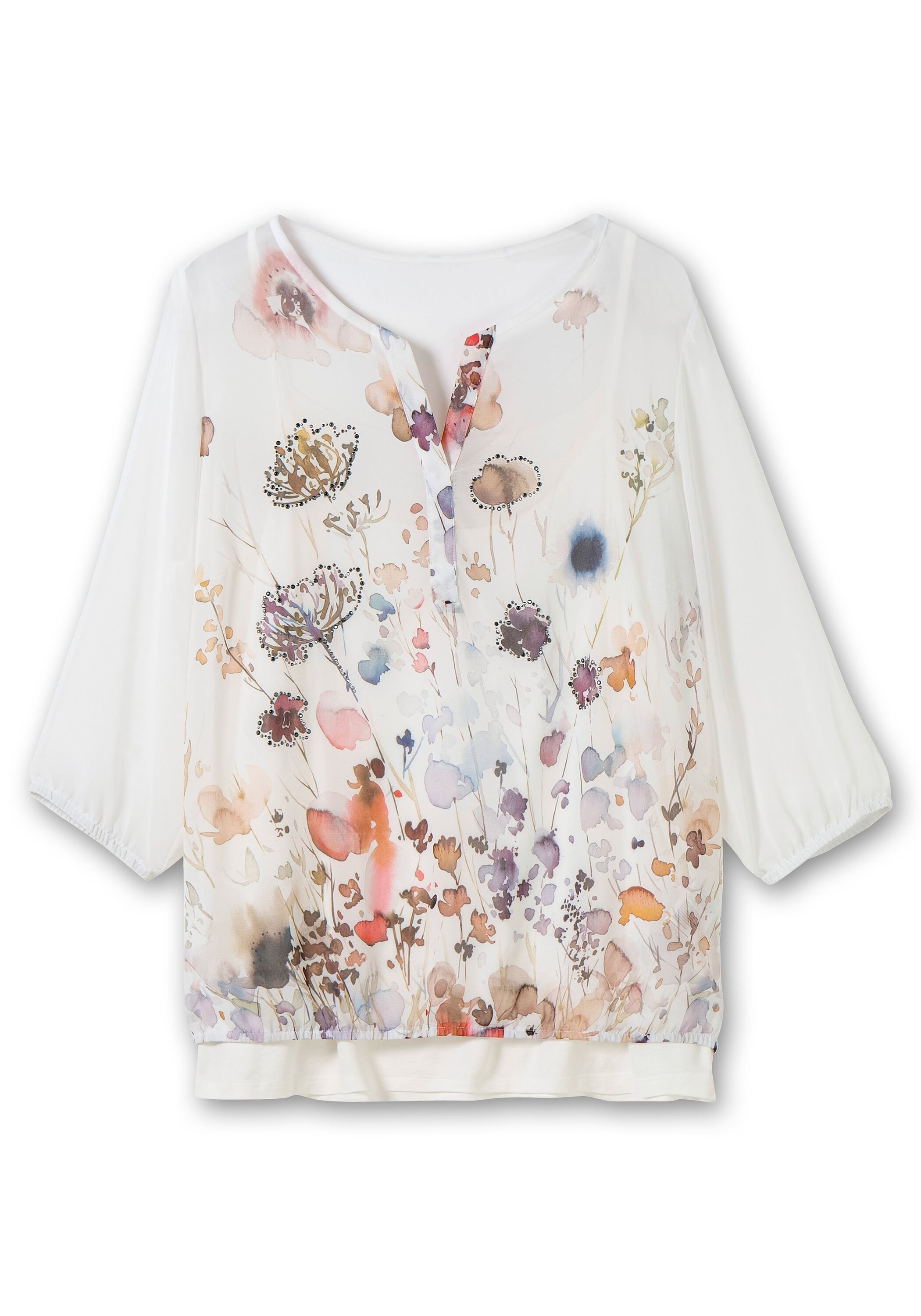 Sheego Tunika »Chiffontunika aus Chiffon, mit Spaghettitop«
