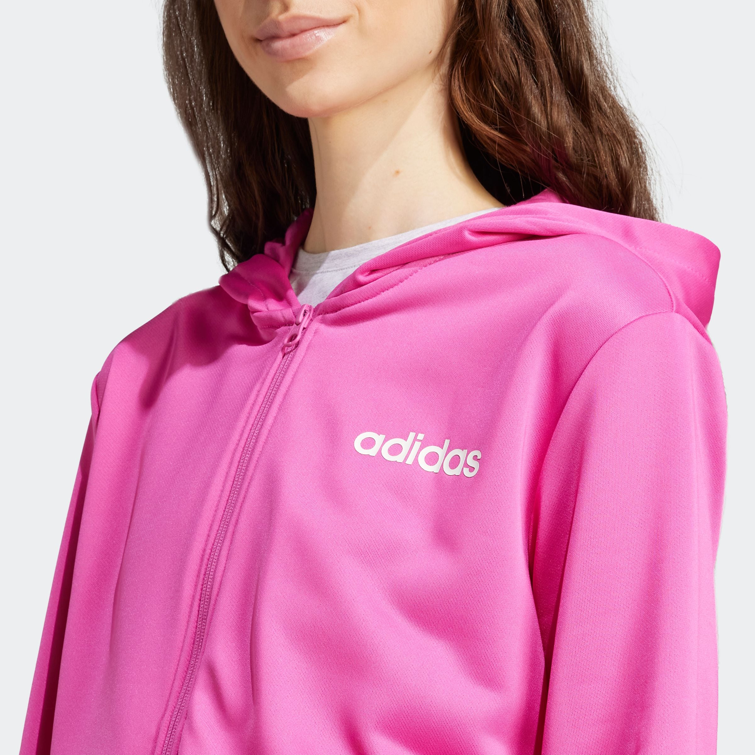 adidas Sportswear Trainingsanzug »W LINEAR TS«, (2 tlg.), Trainingsjacke mit Kapuze, Tracksuit