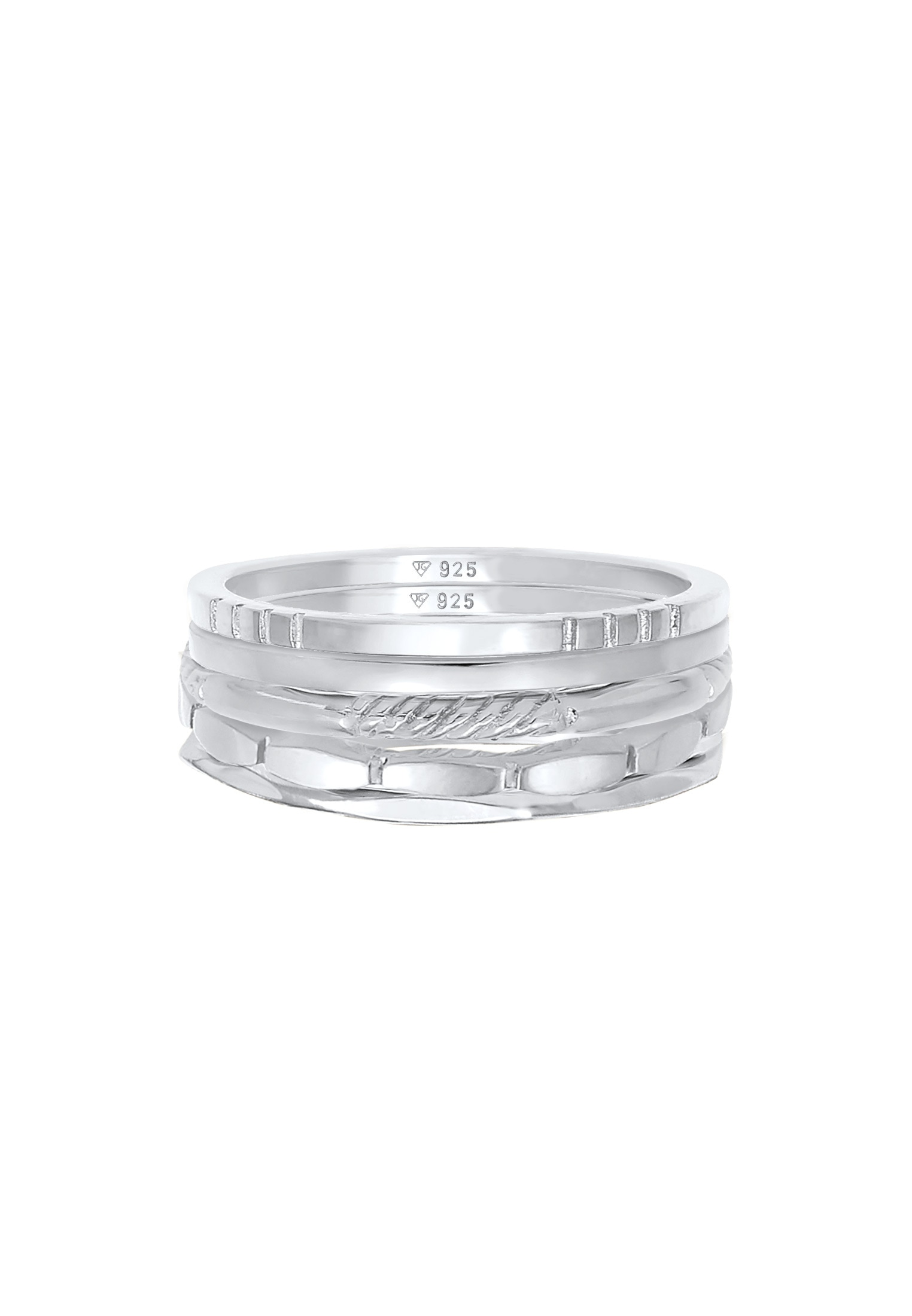 Elli Ring-Set »Ring Stapelringe Stacking Bandringe 5er Set 925 Silber«