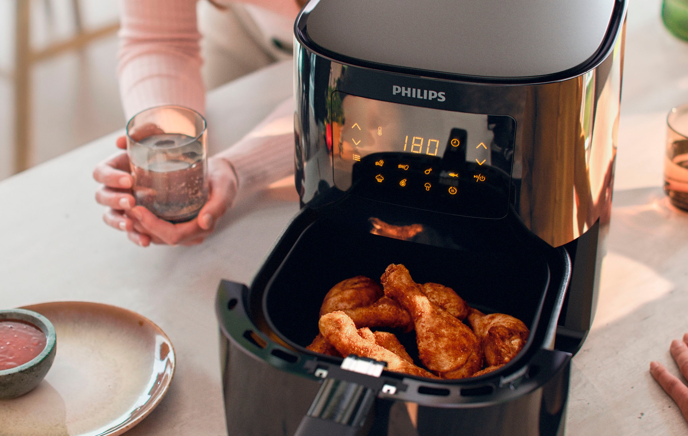 Philips Heißluftfritteuse »Airfryer L HD9252/90, 4,1 l«, 1400 W, mit 7 Voreinstellungen und Warmhaltefunktion, digitales Display