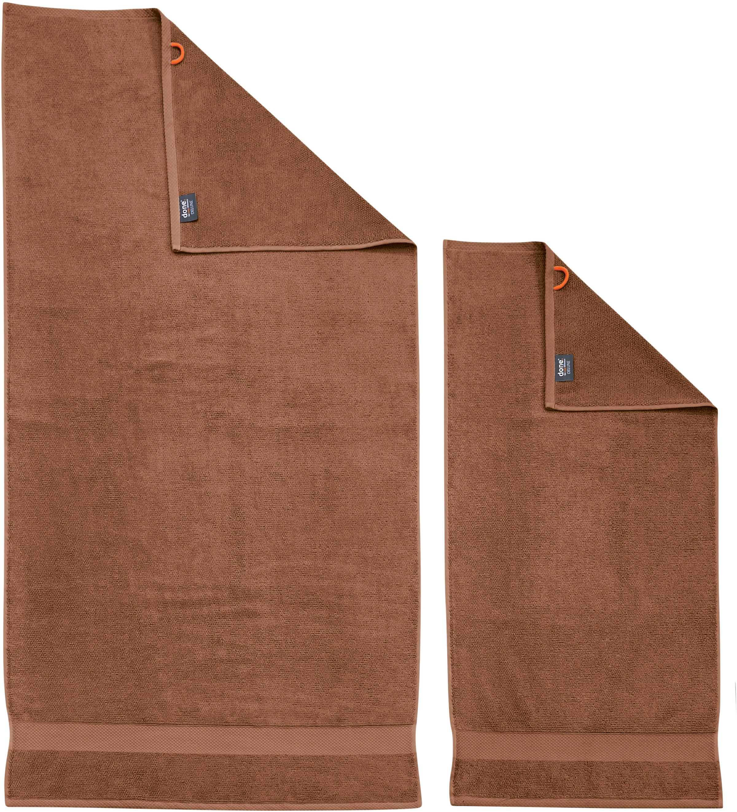 done.® Handtuch Set »Deluxe 2x Handtücher (50x100 cm), 2x Duschtücher (70x140 cm)«, (Set, 4 St., 2 Handtücher (50x100 cm)-2 Duschtücher (70x140 cm), Hotelqualität aus hochwertigem Zwirnfrottier