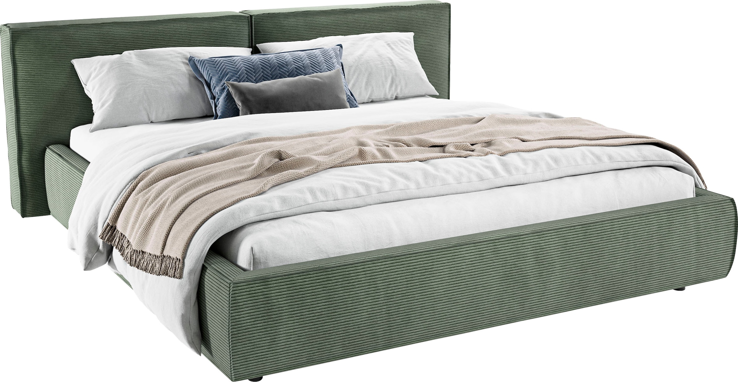 Home affaire Polsterbett »Adrina mit Biesenoptik, Feincord und Luxus-Microfaser« bis 280kg, auch in Überlänge 220 cm, 4 Breiten bis 200cm