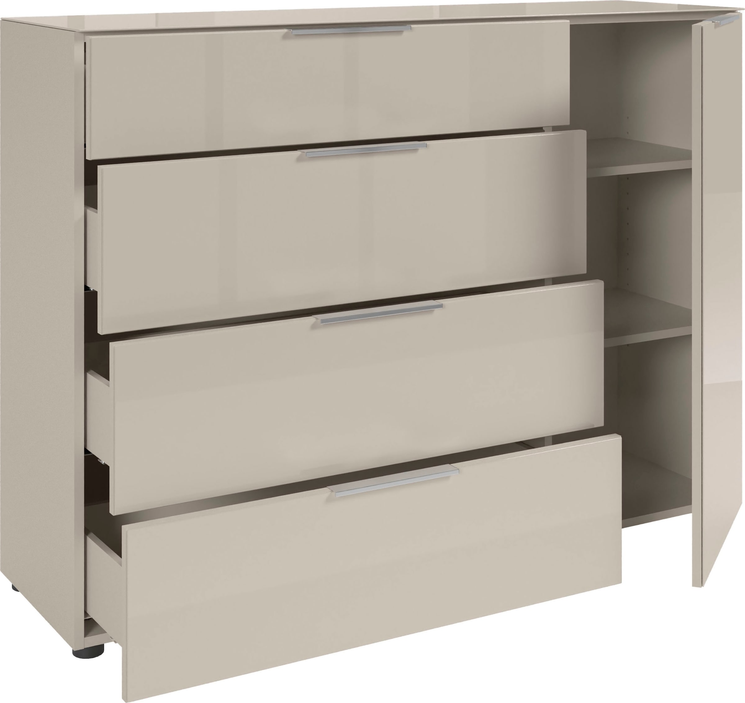 HBZ Kommode »Santorin, BxHxT 135x99x40 cm«, (1 St.), Breite 135cm, Softclose für Türen und Schubkästen, Melaminbeschichtung