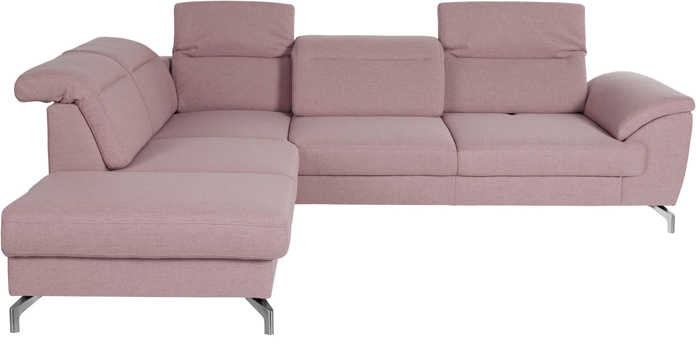 sit&more Ecksofa »Percy L-Form«, 12 cm Fußhöhe, Sitztiefenverstellung, wahlweise in 2 Fußfarben