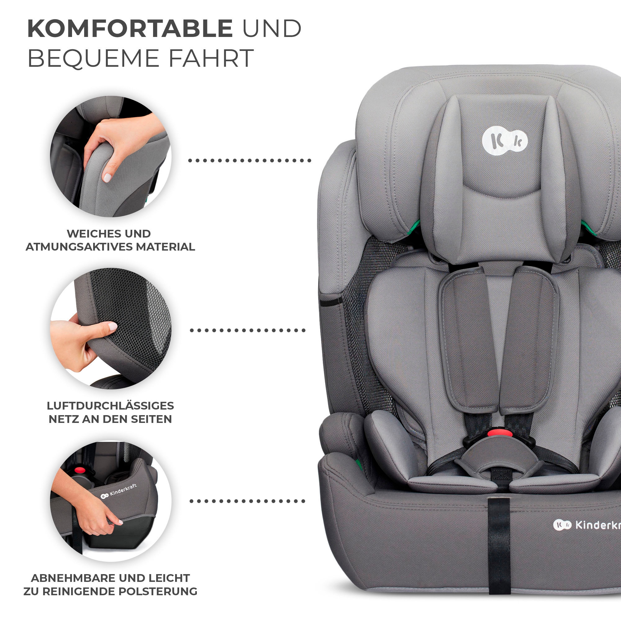 Kinderkraft Autokindersitz »COMFORT UP i-Size«, Klasse I / II / III (9-36 kg), mit herausnehmbarem modularen Einsatz