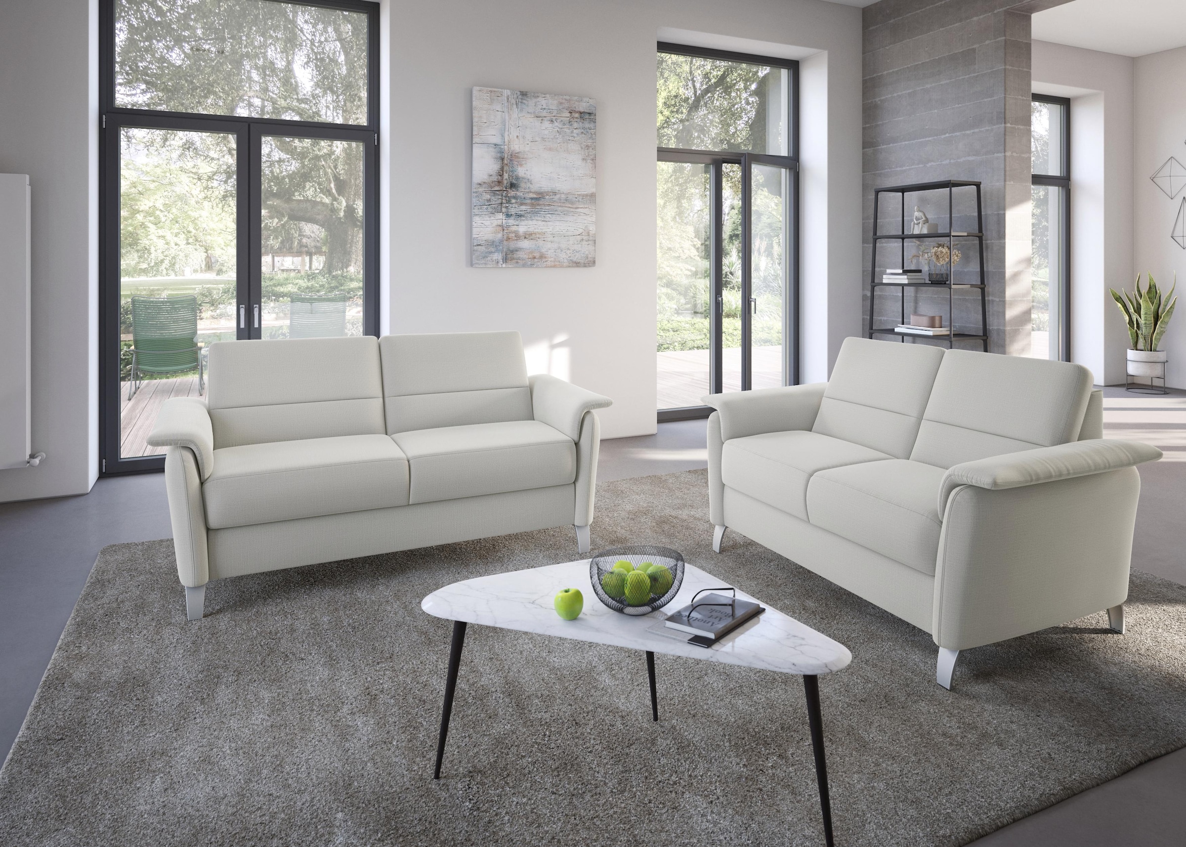 sit&more 2,5-Sitzer »Palmera«, Federkern-Polsterung, Steckvorrichtung für 2 Kopfstützen (optional)