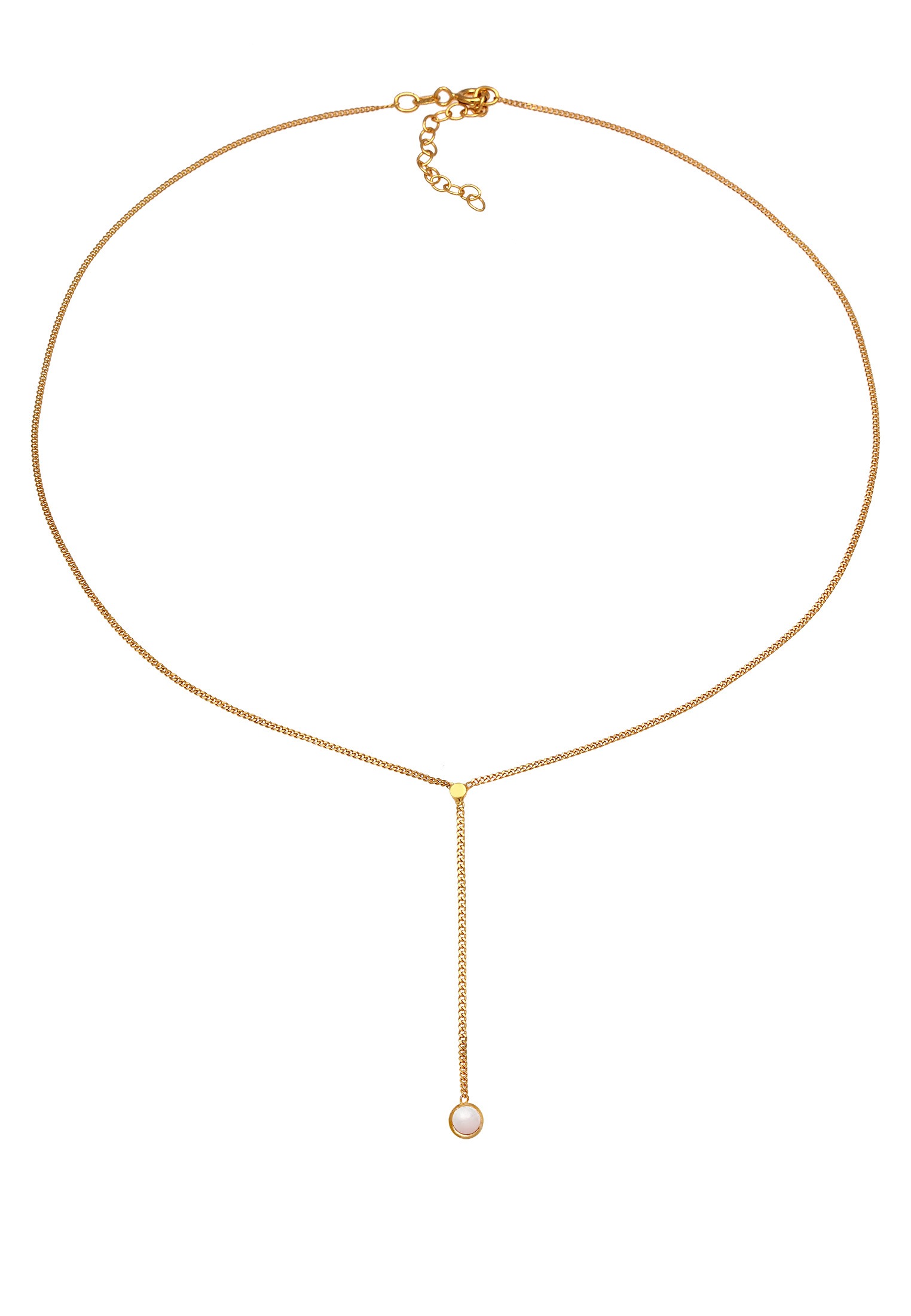 Elli Choker »Halskette Choker Y-kette Solitär Rosa Quarz Rund 925 Silber«