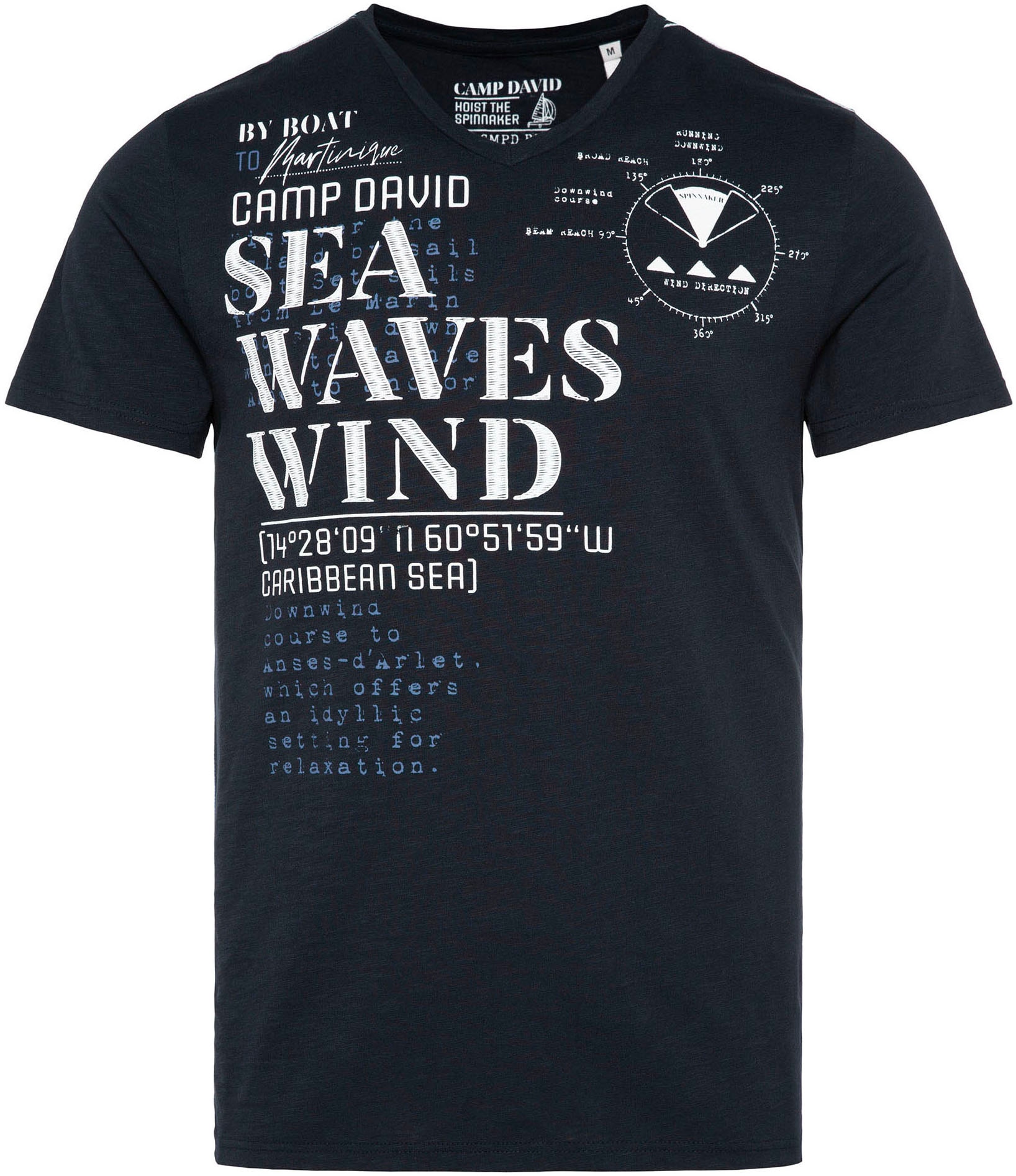 CAMP DAVID T-Shirt, mit Wording-Prints