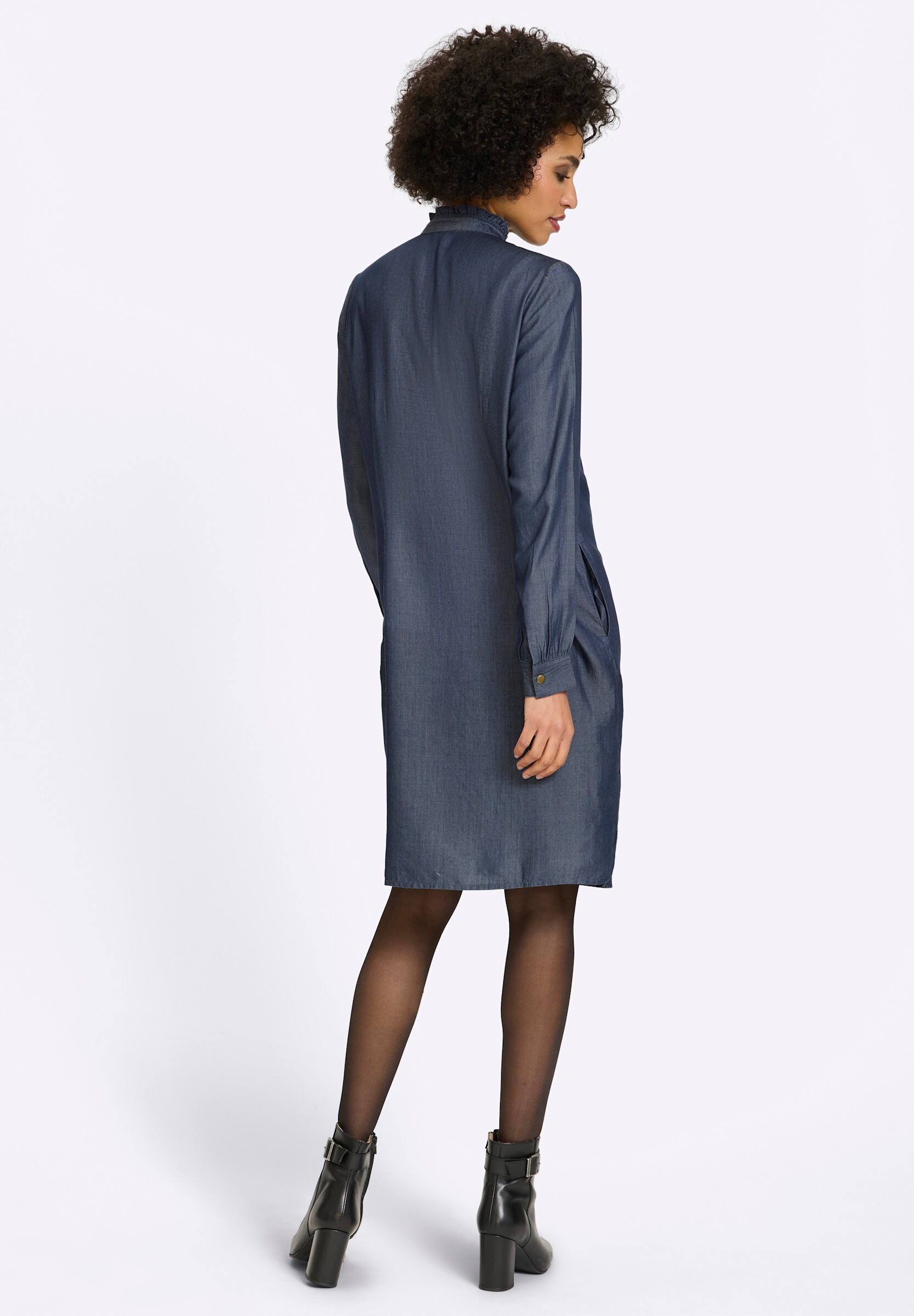 heine Hemdblusenkleid »Webkleid Blusenkleid in Denim-Optik« Brusttasche