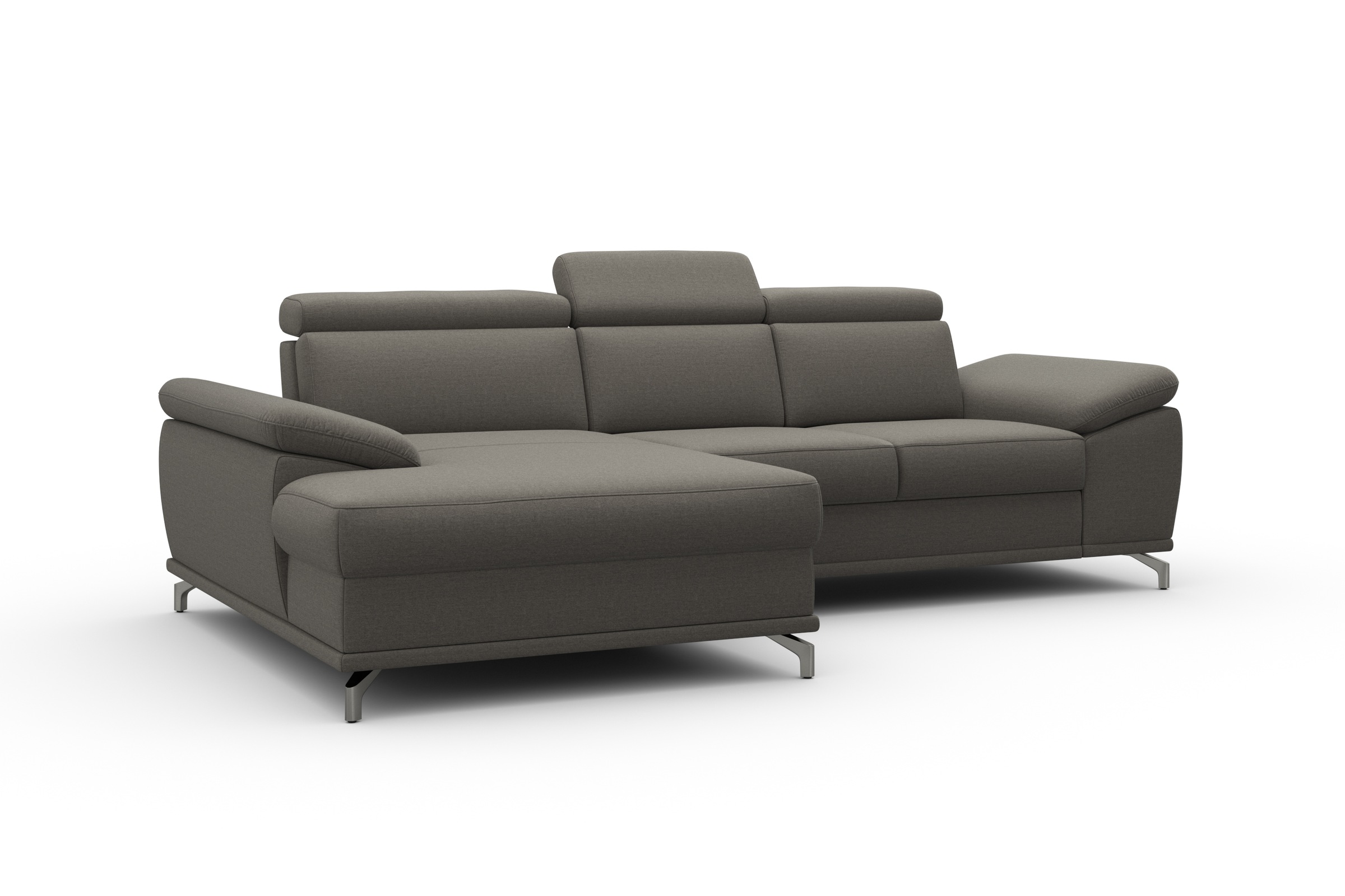 sit&more Ecksofa »Cabrio L-Form, mit Sitztiefenverstellung, Arm- und Kopfteilverstellung«, 2 Nierenkissen, Federkern, optional Bettfunktion und Stauraum