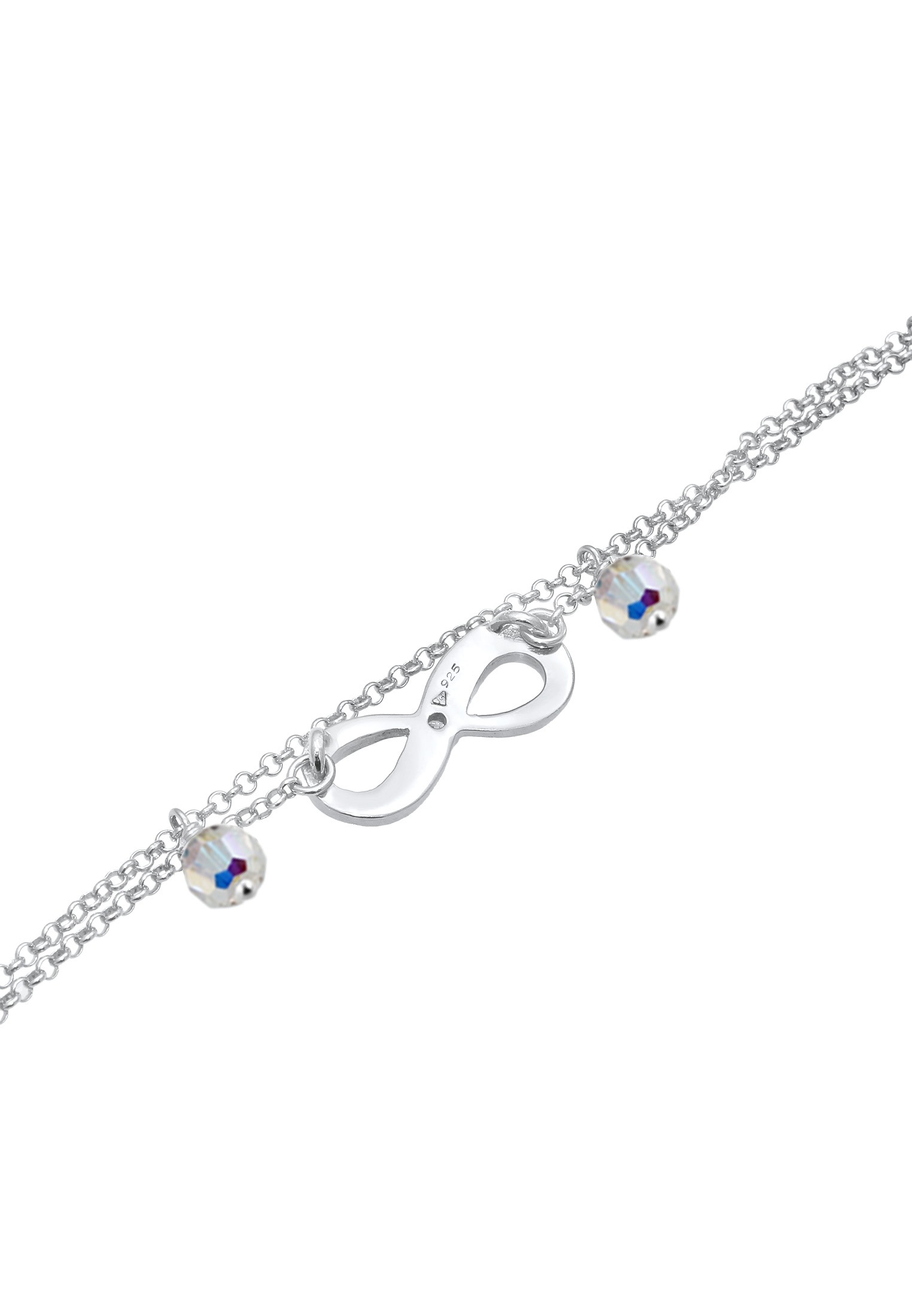 Nenalina Fußkette »Fußschmuck Infinity Kristalle Zirkonia 925 Silber«