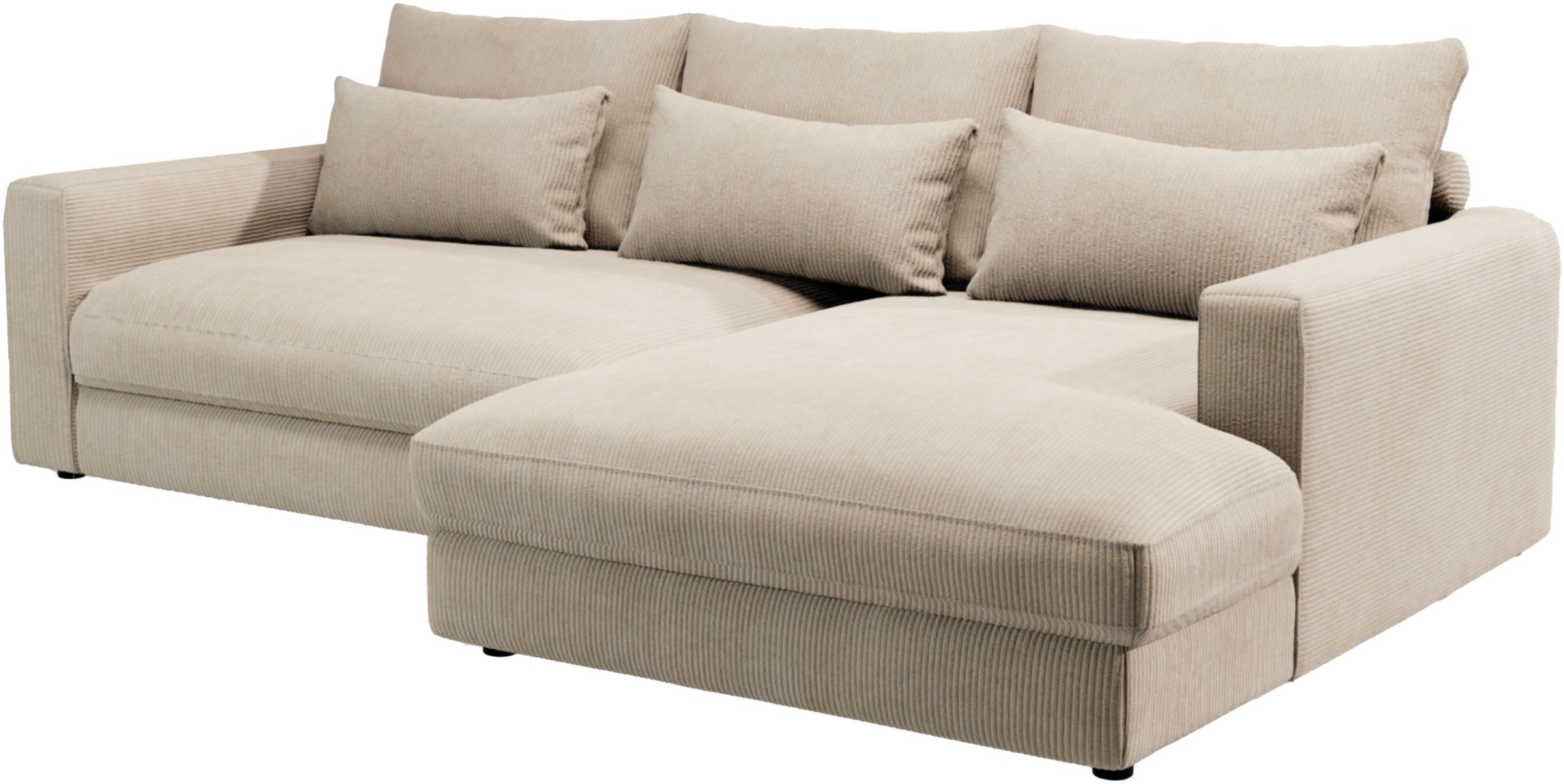 Home affaire Ecksofa »Darwin, viele Kissen, extra tiefe Sitzfläche, 271/89/171 (B(H/T)« gemütlich und weich, L-Form, mit extra softem Sitzkomfort, Cord