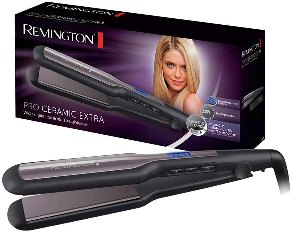 Remington Glätteisen »S5525«, Ultra-Keramik-Beschichtung, Extra breite Stylingplatten, LCD Display, Ultra-Keramikbeschichtung