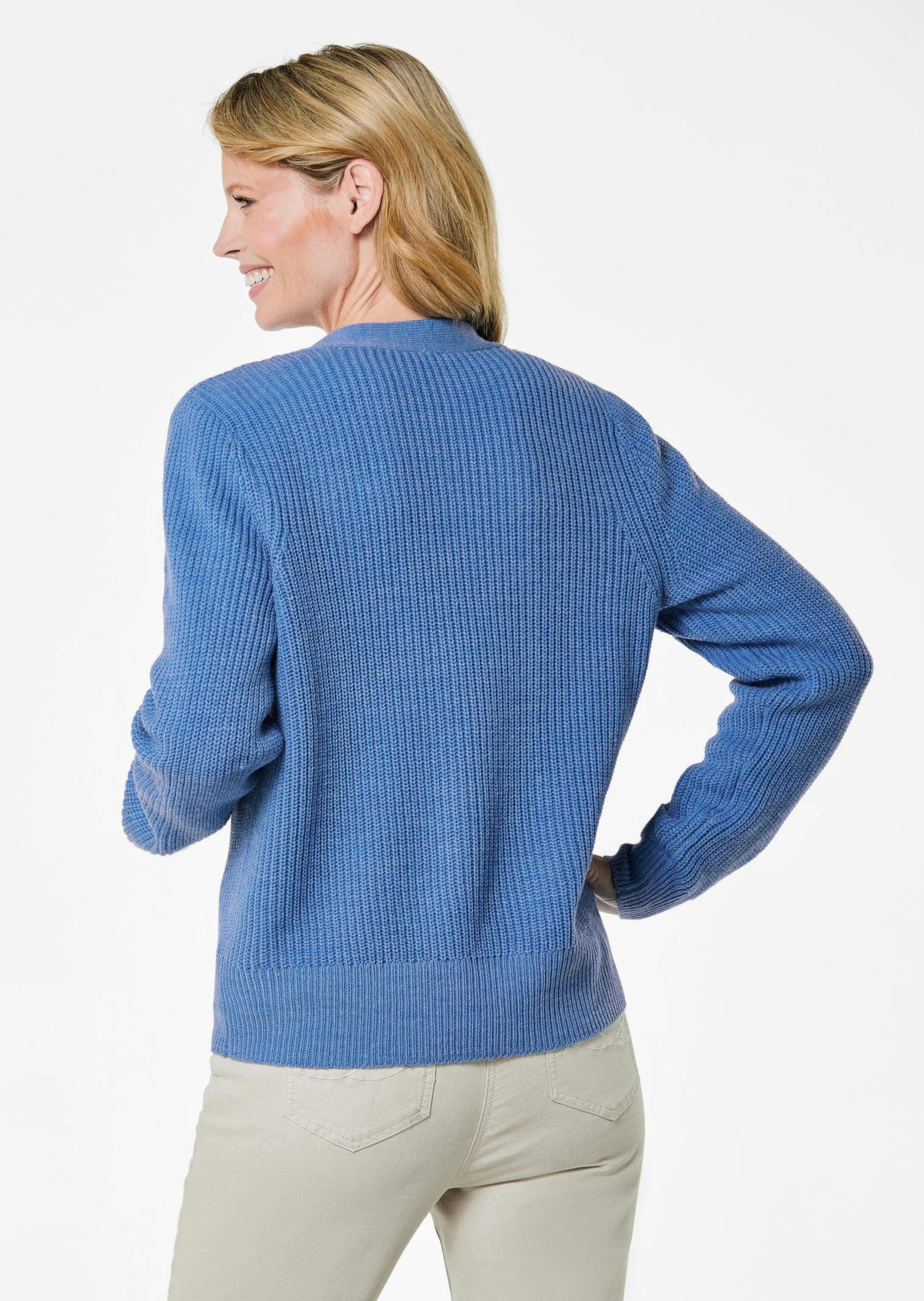 GOLDNER Strickjacke »Kurzgröße Pflegeleichte Strickjacke in hochwertiger Rippenstruktur«