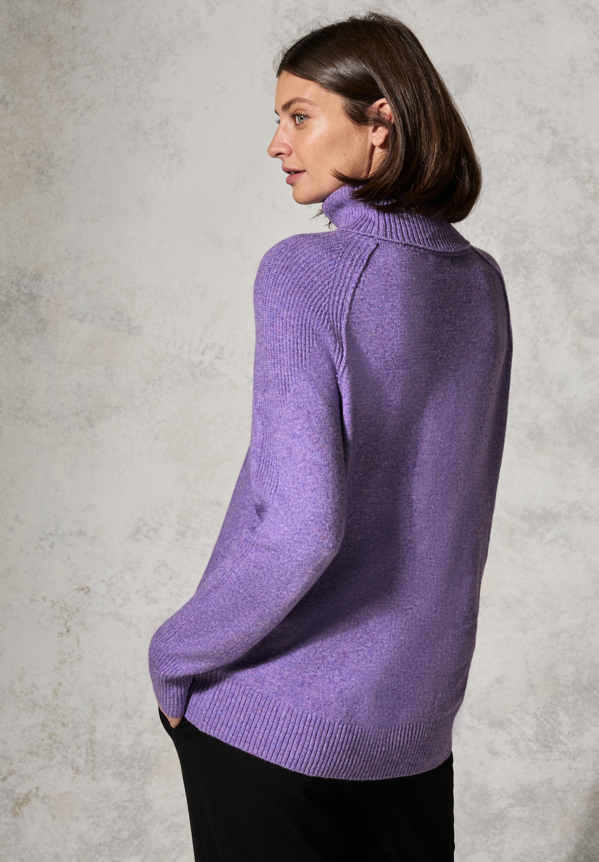 Cecil Rollkragenpullover, mit Rippbündchen