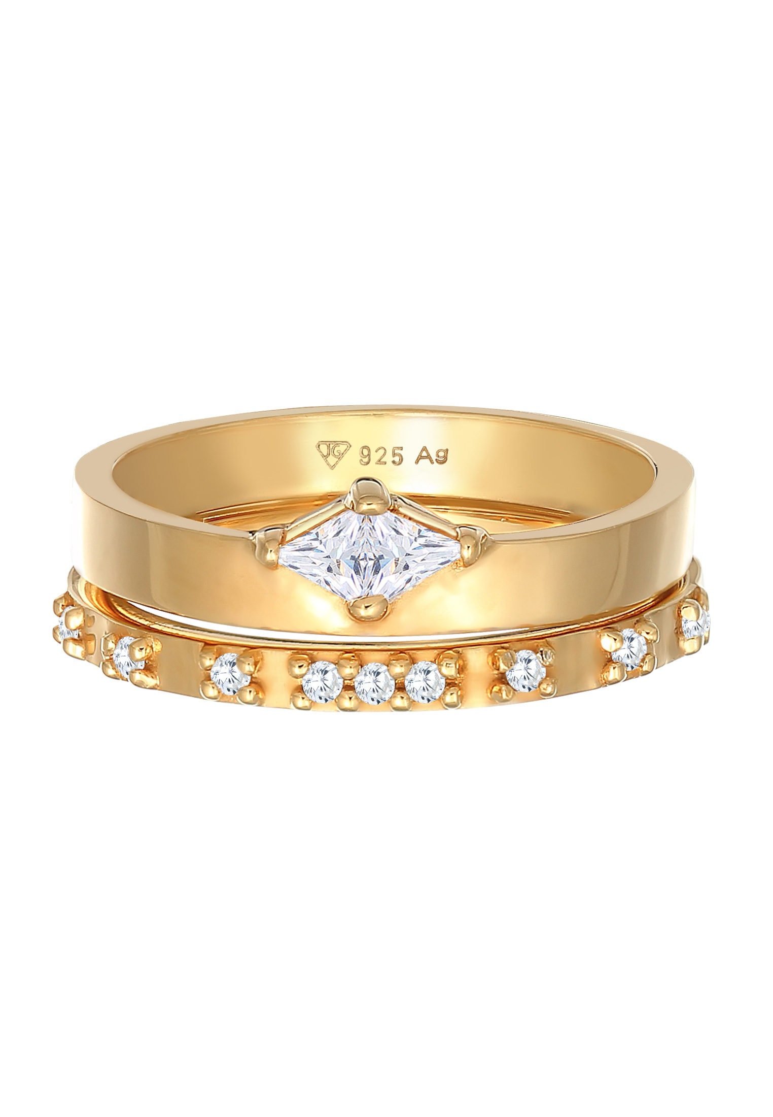 Elli Ring-Set »Ring Solitär Eternity Zirkonia Verlobung Set 925 Silber«