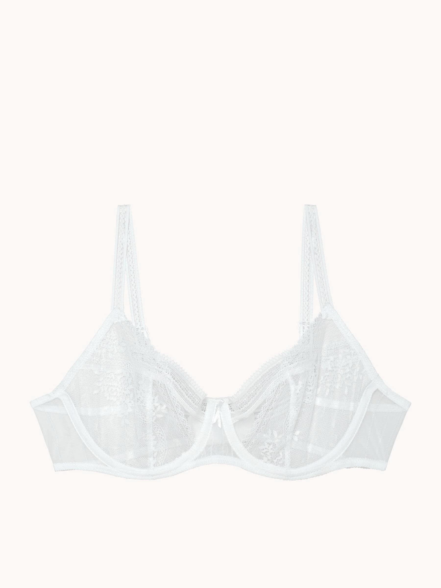 PASSIONATA Halbschalen-BH »MADDIE«, florale Spitze, gestreifter Tüll, Demi-Form, elastisch