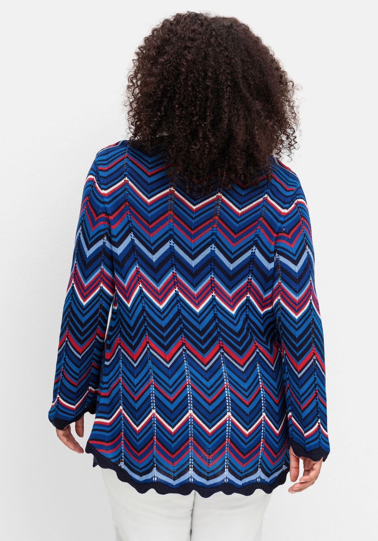 Sheego Strickjacke »Ajour-Strickjacke im Zickzackmuster«
