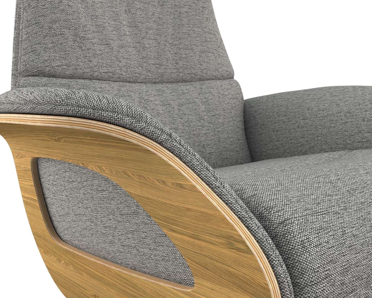 FLEXLUX Relaxsessel »Clement elektrischer Funktionsessel« Größe M, Rücken & Fußteil elektrisch, Akku, Arml. Eiche, Fuß Alu