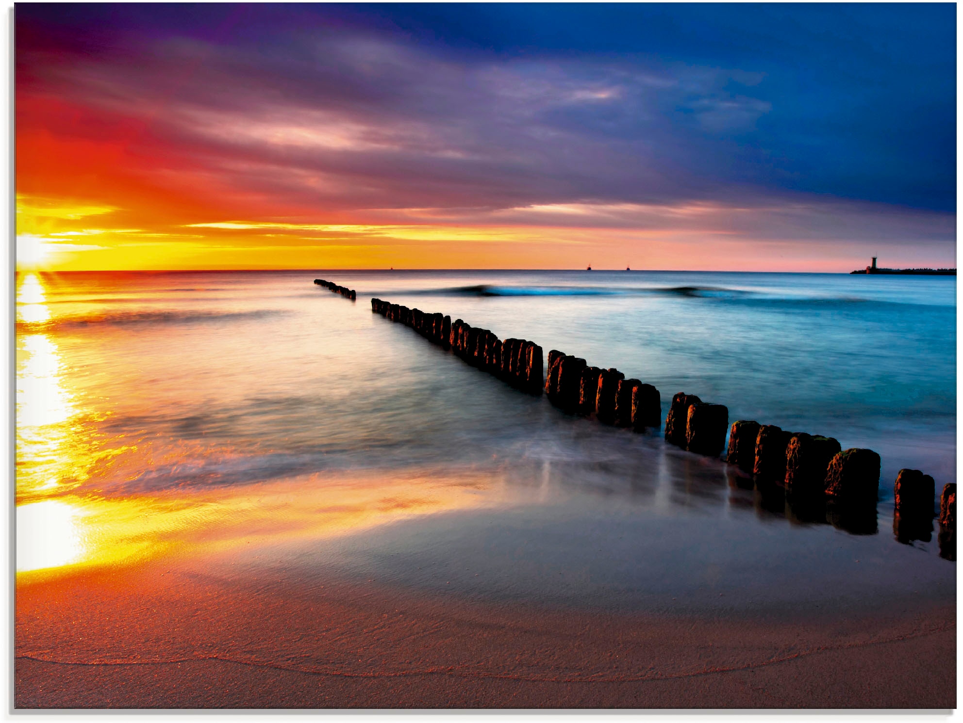 Artland Glasbild "Ostsee mit schönem Sonnenaufgang" Strand 1 Stk. tlg. in verschiedenen Größen