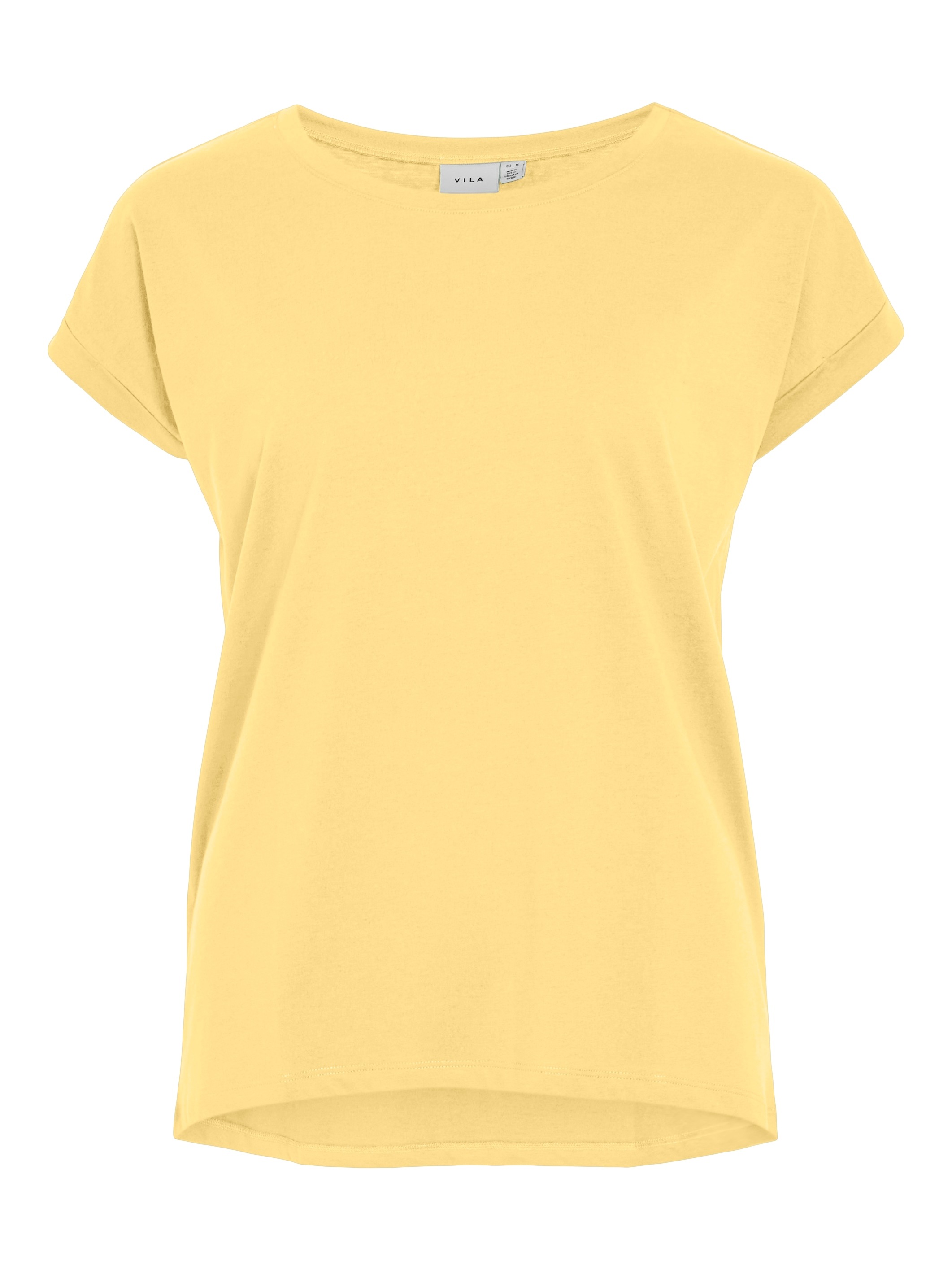 Vila Rundhalsshirt »VIDREAMERS NEW PURE T-SHIRT/SU-NOOS«, Basic Damen-T-Shirt mit Rundhalsausschnitt und umgeschlagenen Ärmeln