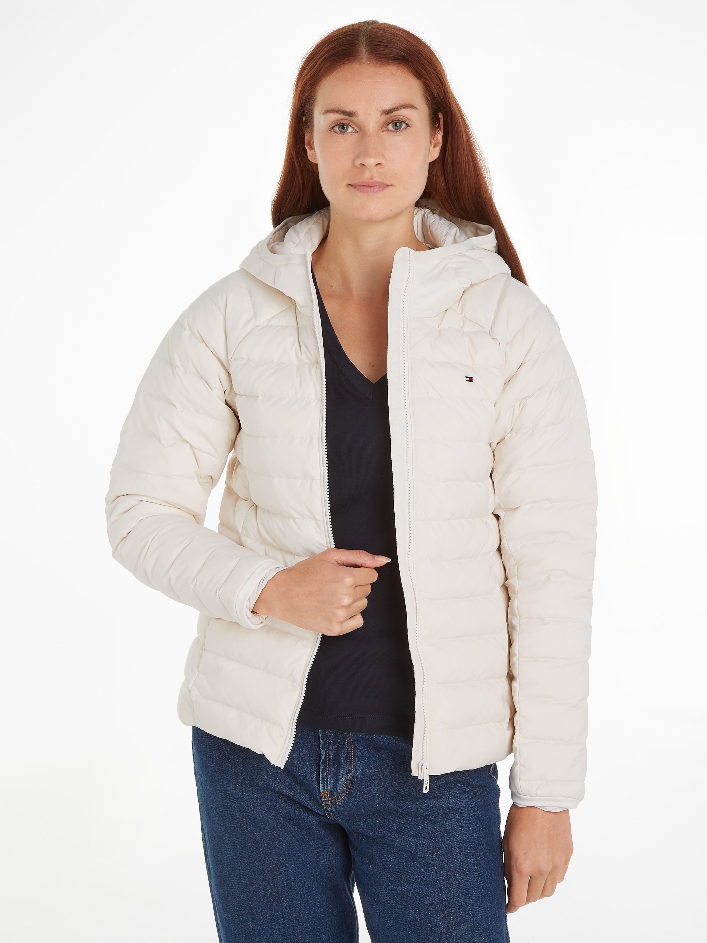 Steppjacke »SPORTY LW DOWN JACKET«, mit Kapuze, mit leichter Wattierung