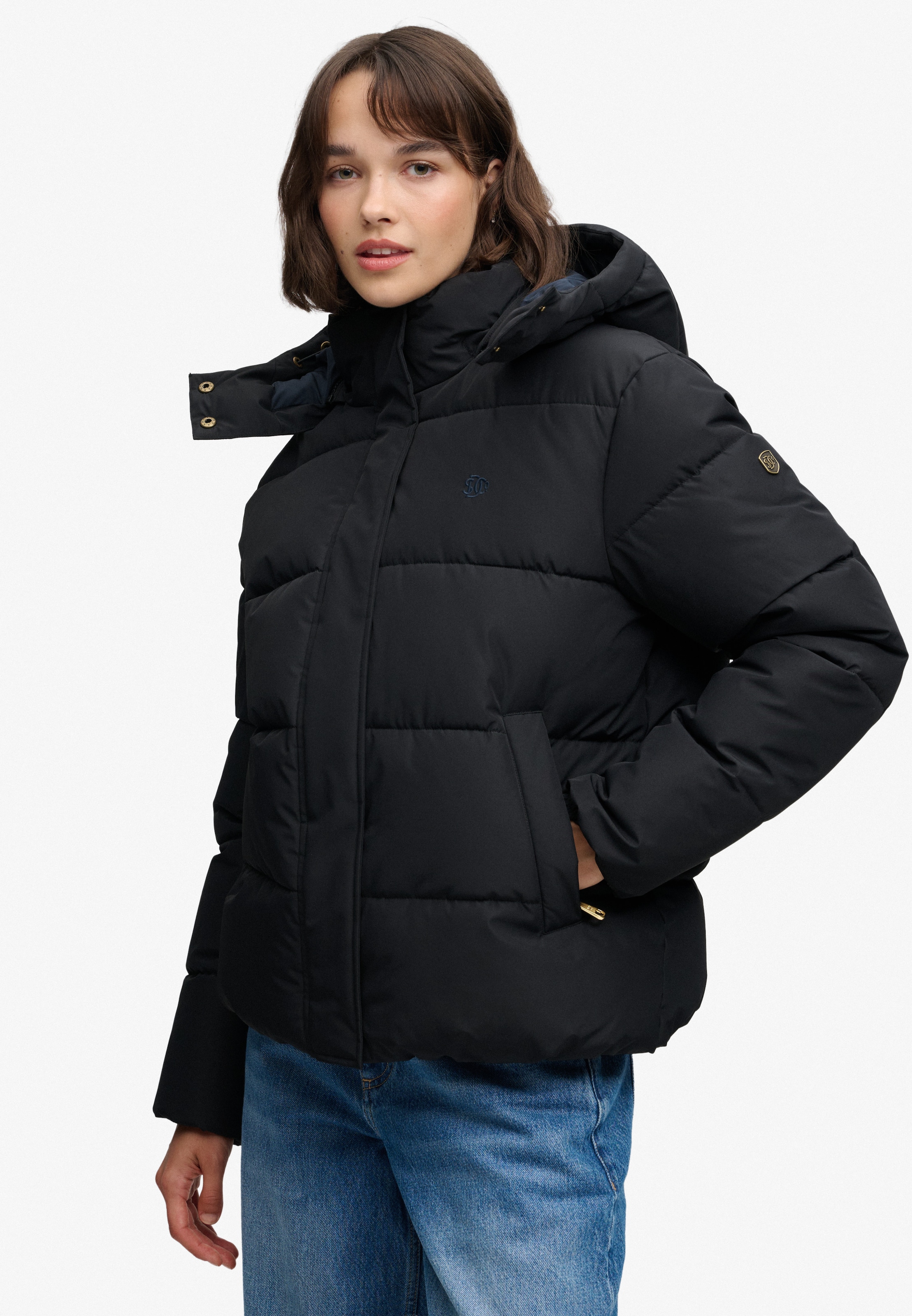 Superdry Steppjacke »PREMIUM HOOD PUFFER JKT« mit Kapuze Kunstfaser, relaxed fit