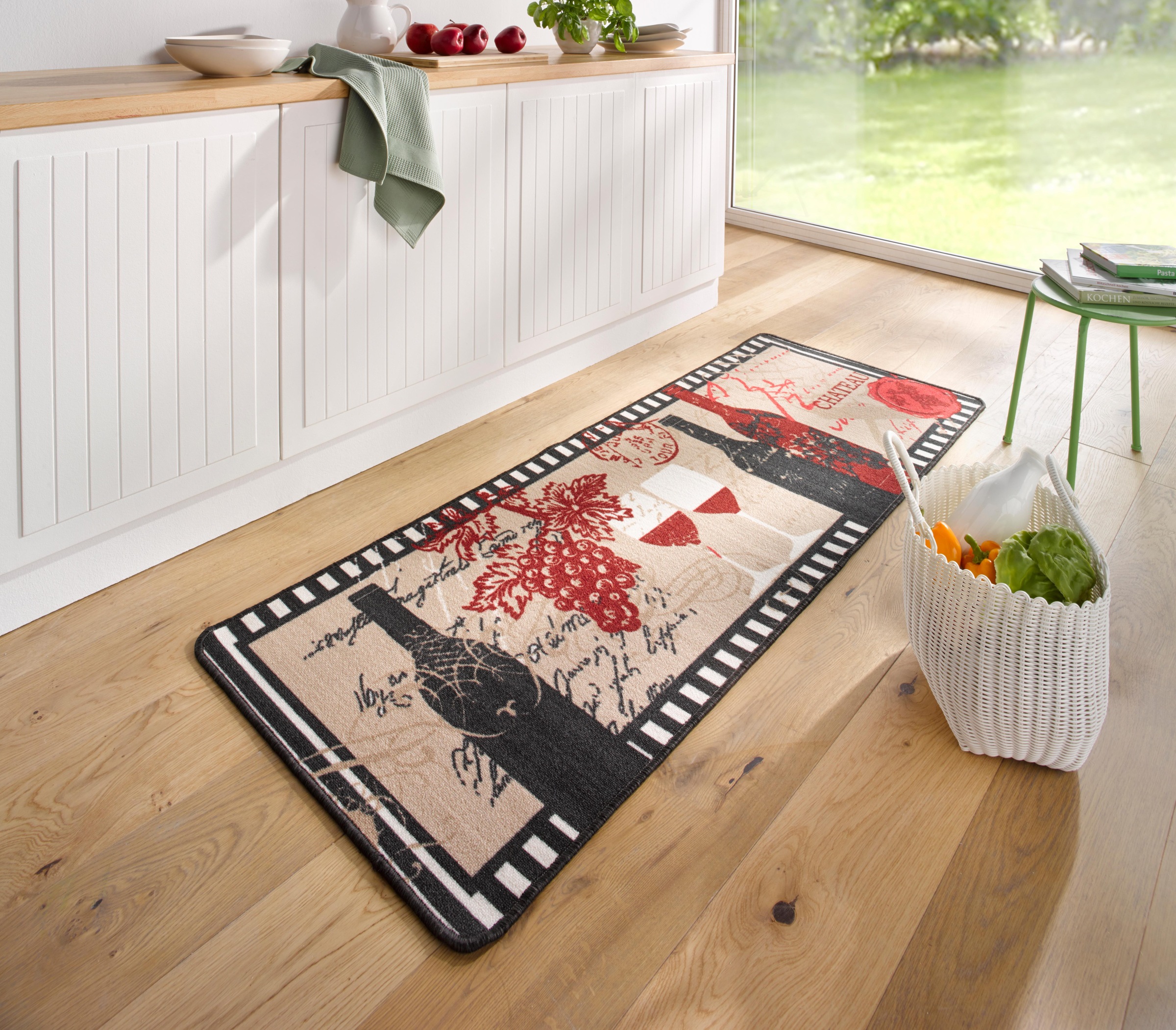 HANSE Home Küchenläufer »Chateau«, rechteckig, 8 mm Höhe, Kurzflor, rutschhemmend, Robust, Küche, Weinkeller, Wein, Traube