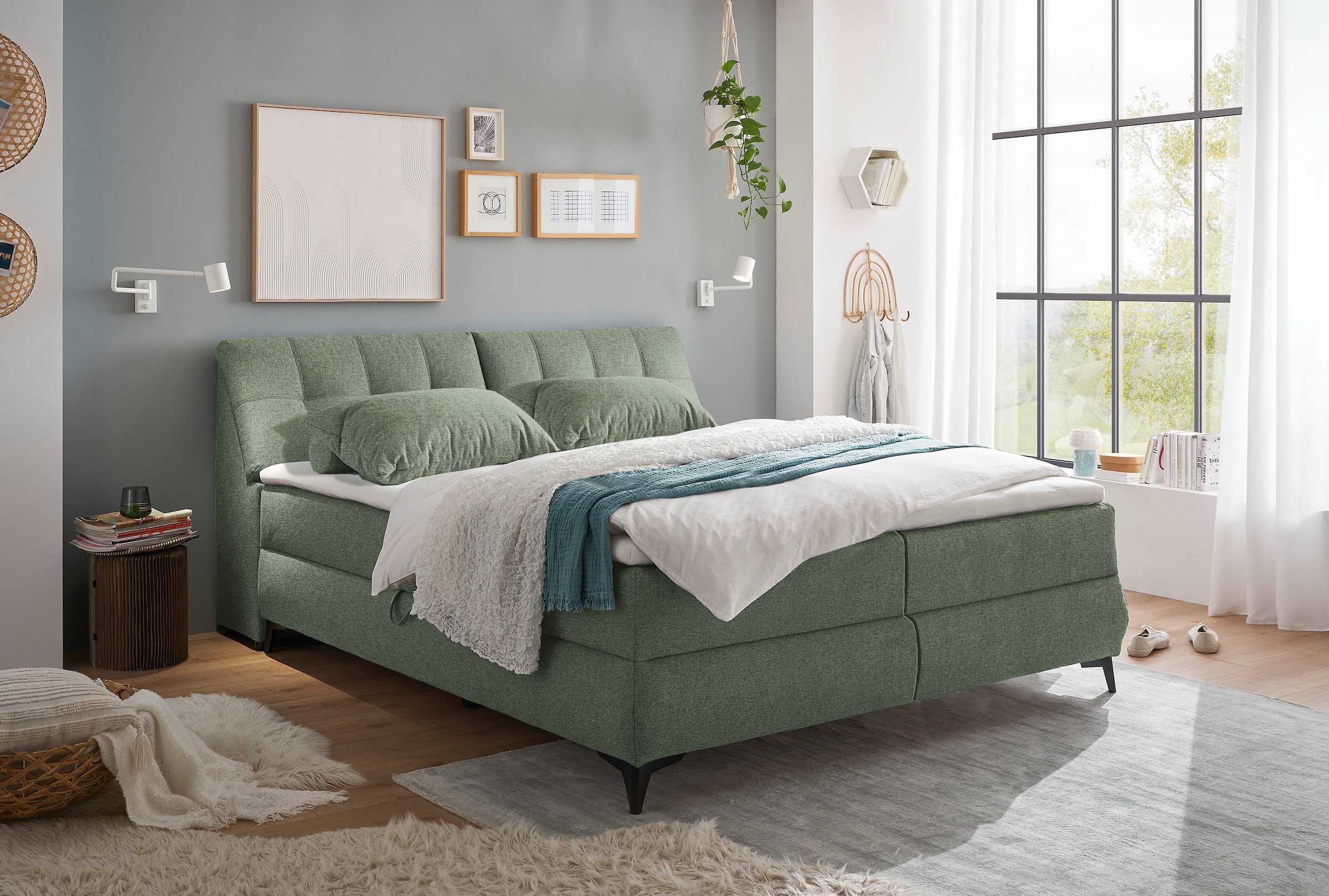 ED EXCITING DESIGN Boxbett »Atlantis«, mit Bettkasten und Stauraum im Kopfteil