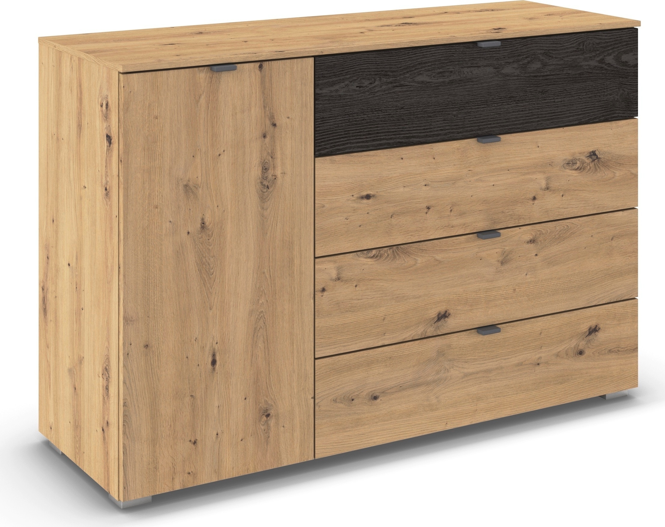 rauch Kombikommode "Sideboard Kombikommode Schubladenkommode APOLLON" Breite 120 cm, Höhe 81 cm, 1 Tür, 4 breite Schubladen, Einlegeböden verstellbar MADE IN GERMANY