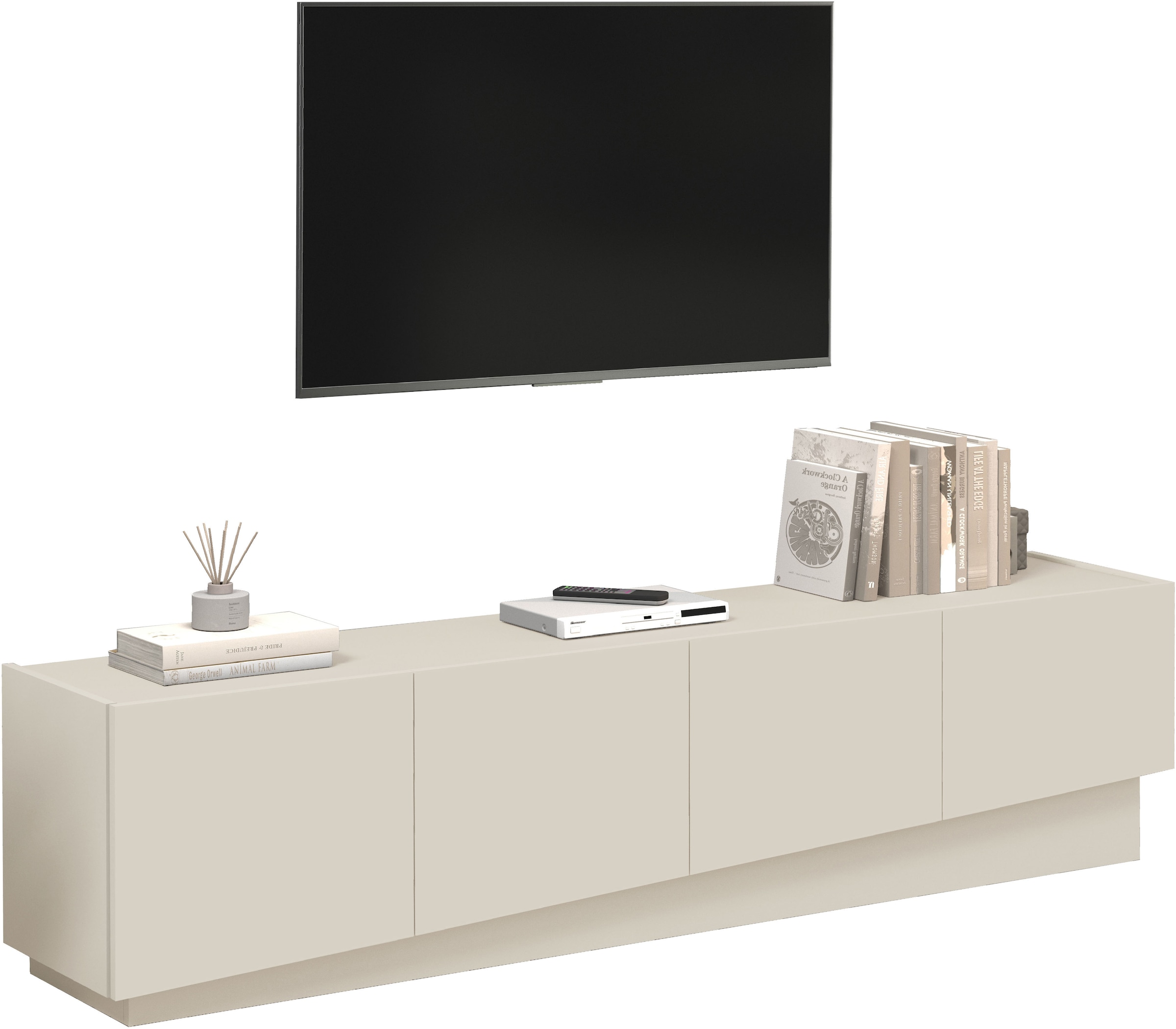 INOSIGN Lowboard »VELA, Lowboard, Breite 180 cm, Design mit schrägen Türen« 1 Stk. tlg. Made in Italy, Maße-B/T/H: 180x35x45, Lowboard, TV-Board, TV-Kommode