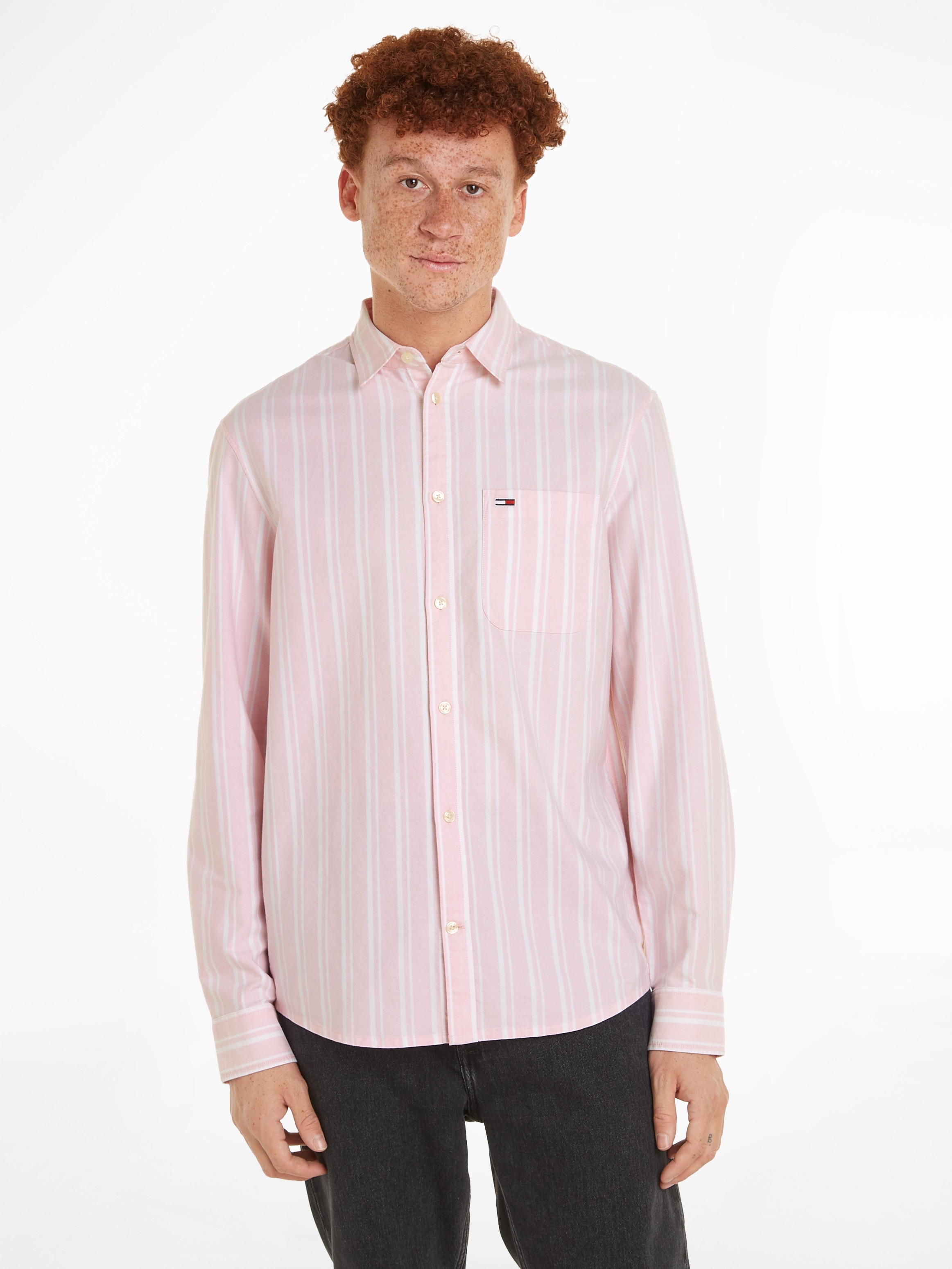 Langarmhemd »TJM REG OXFORD STRIPE SHIRT«, mit Brusttasche