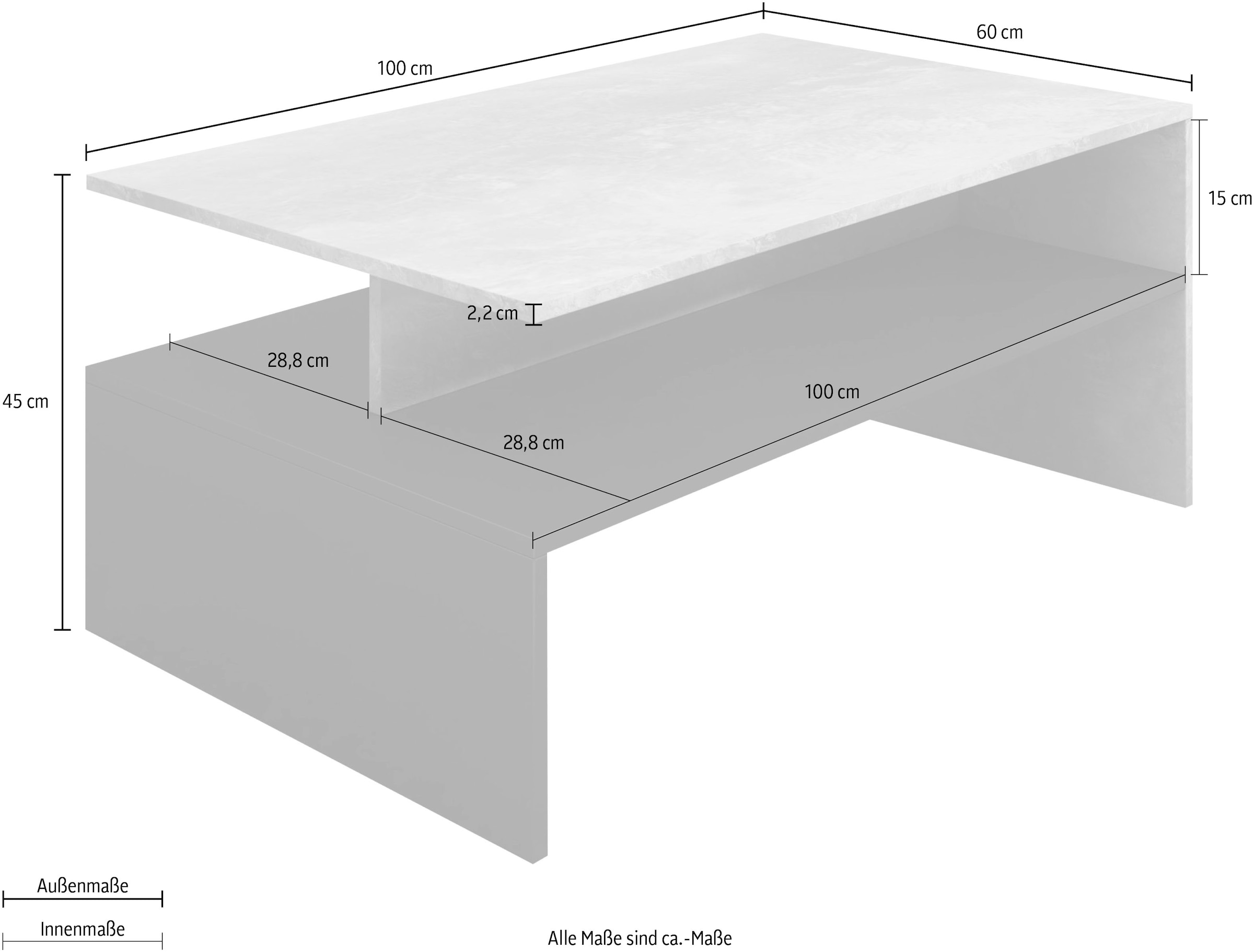 INOSIGN Couchtisch »Baros«, 100 x 60 cm