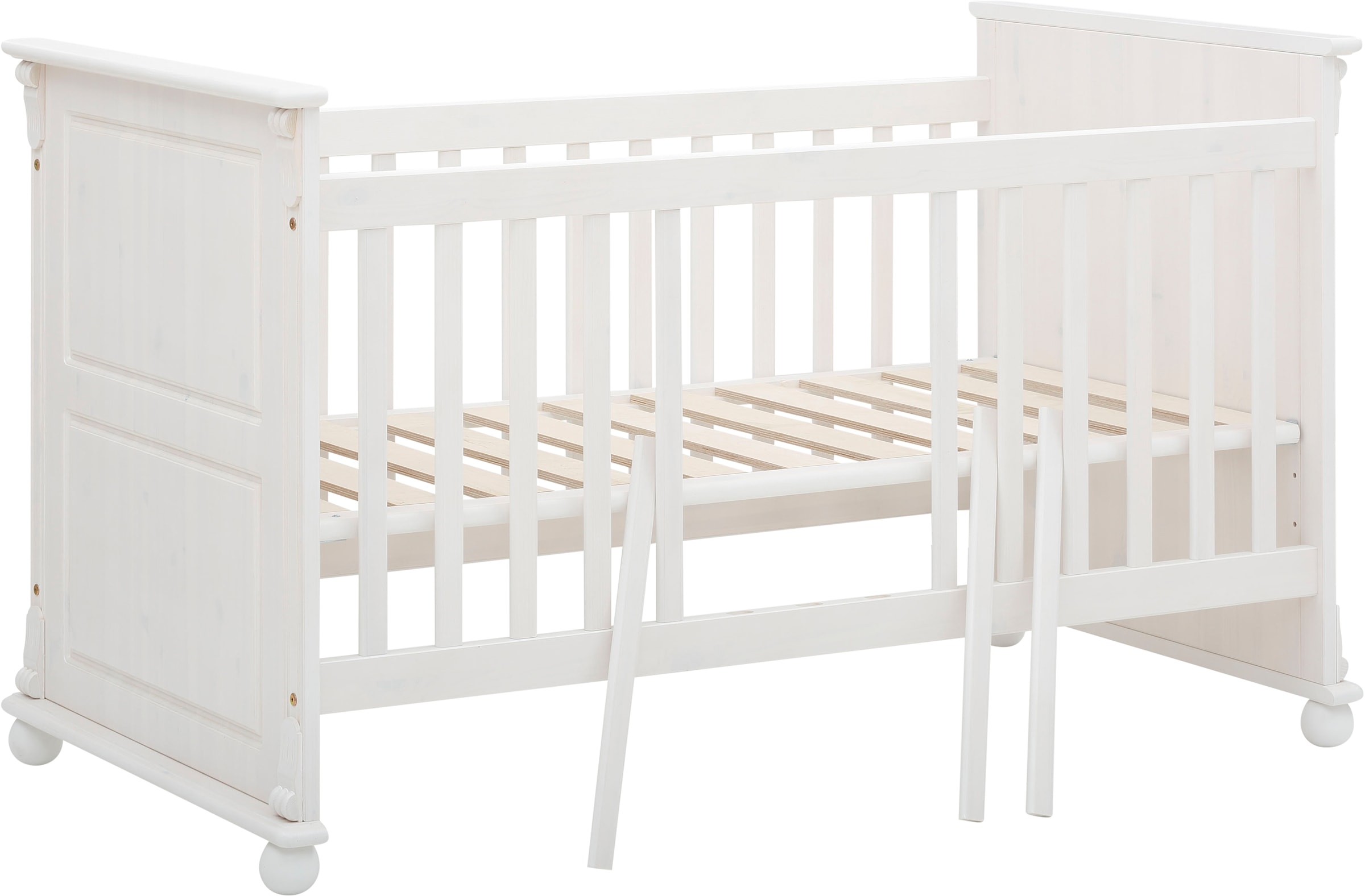 Lüttenhütt Babyzimmer-Komplettset »"Aimo", Landhausstil, stabile Qualität, edles Design, Messinggriffe«, (Set, 3 tlg., Kinderbett, Schrank, Wickelkommode), aus Massivholz; FSC®-Holz aus gewissenhaft bewirtschafteten Wäldern