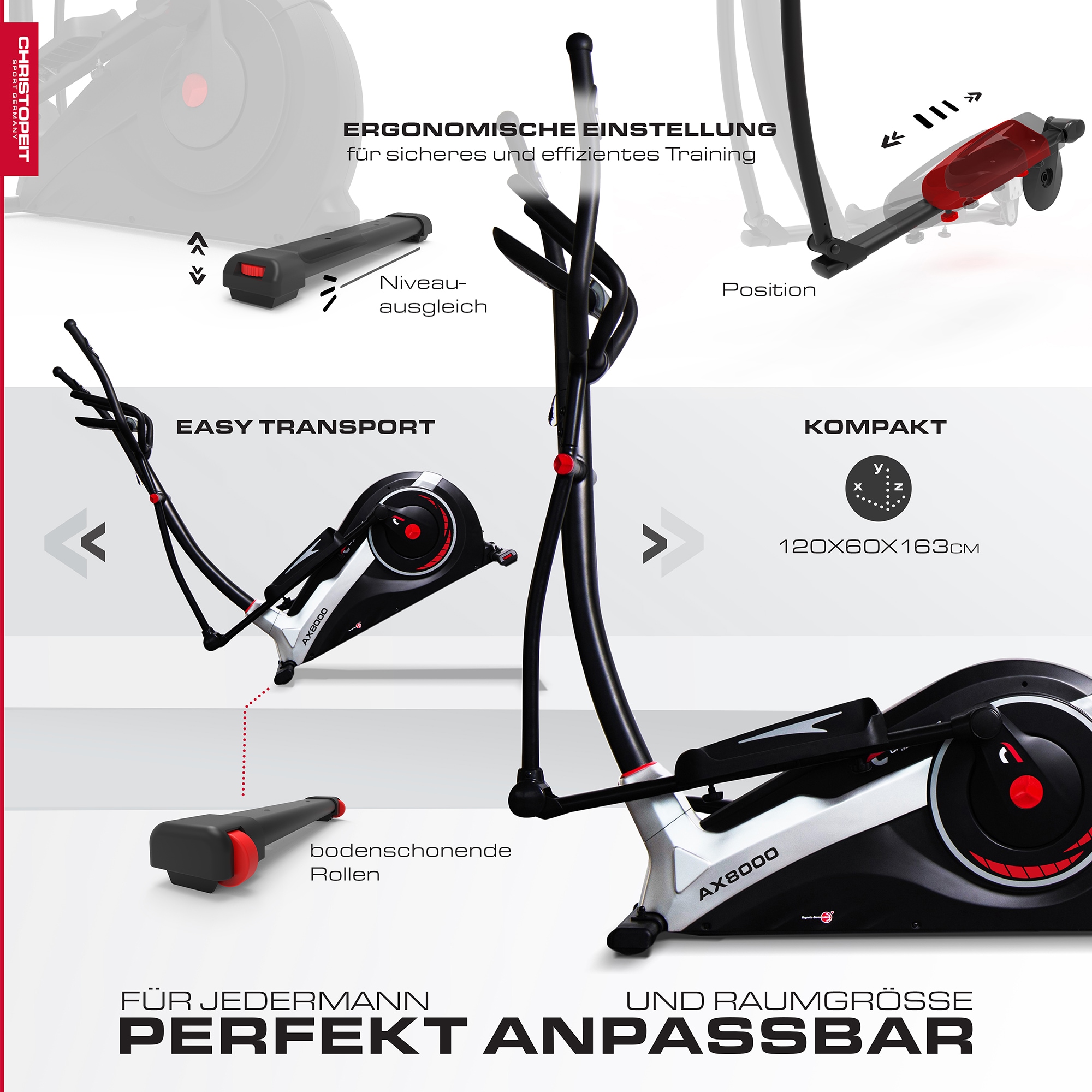 Christopeit Sport® Crosstrainer-Ergometer »AX 8000«