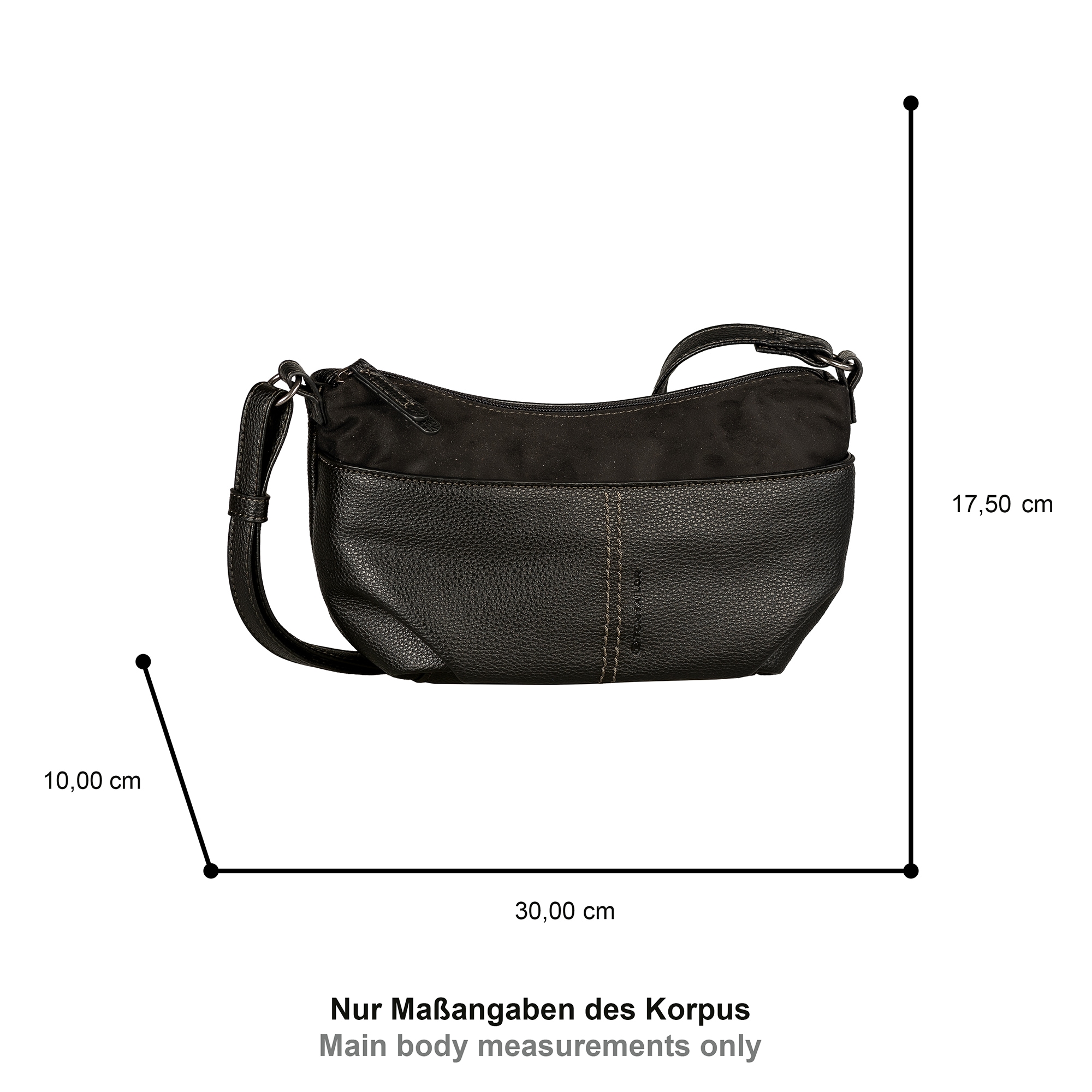 TOM TAILOR Handtasche »Miha« weiches Veloursimitat mit soft genarbtem Lederimitat und viel Platz