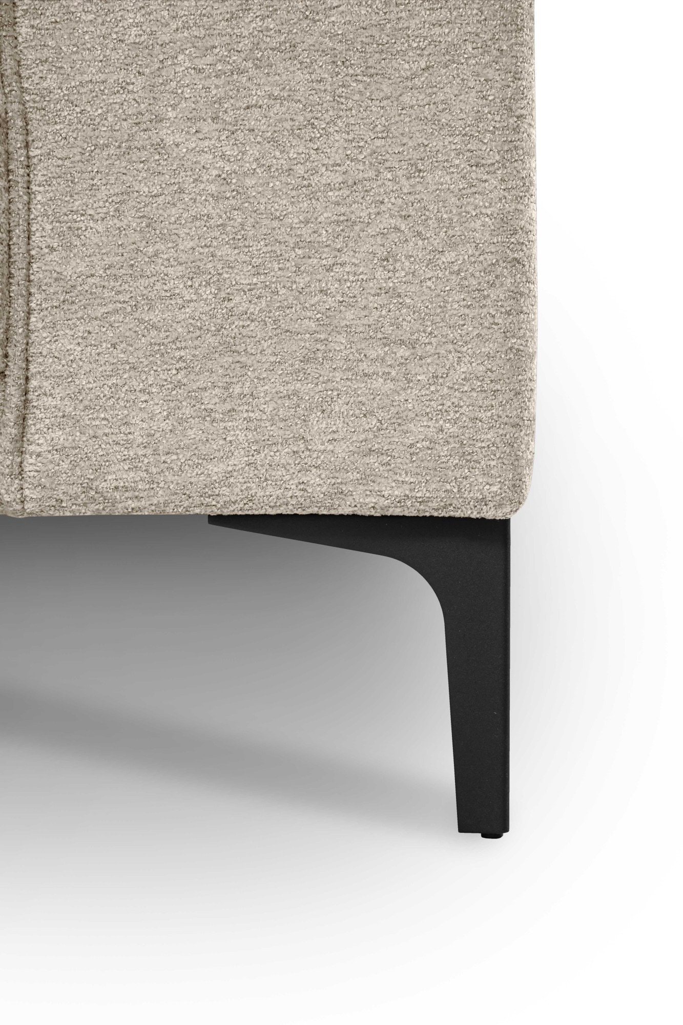 Places of Style Wohnlandschaft »XXL Sofa Oland, Struktur, Flachgewebe, Luxus-Microfaser, Boucle«, U-Form, 345 cm, Wellenunterfederung, Skandi-Design, Metallfüße