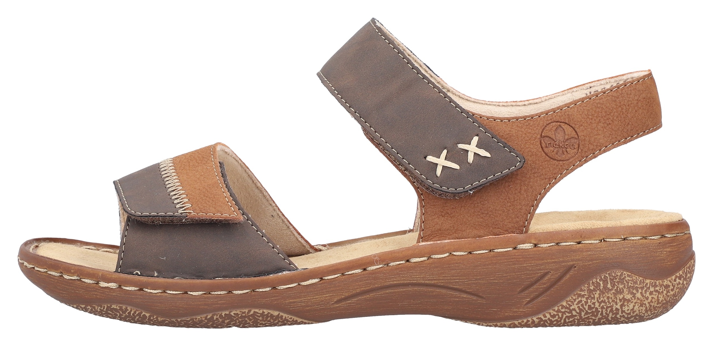 Rieker Sandale  Riemchensandale, Sommerschuh, Sandalette, Klettschuh mit Keilabsatz