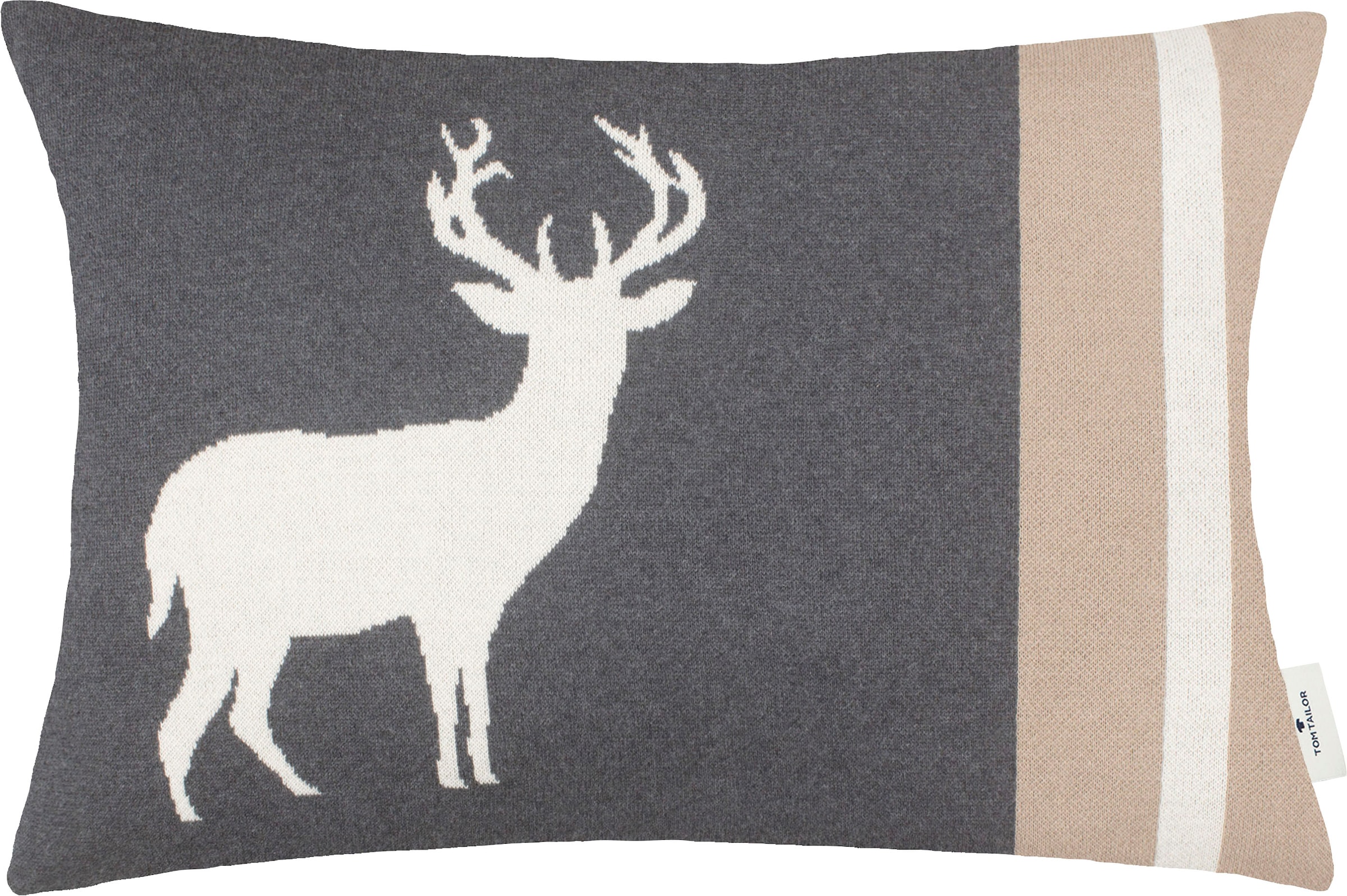TOM Baumwolle, hochwertiger 1 Kissenhülle »Reindeer«, ohne HOME Füllung, aus TAILOR Dekokissen Stück