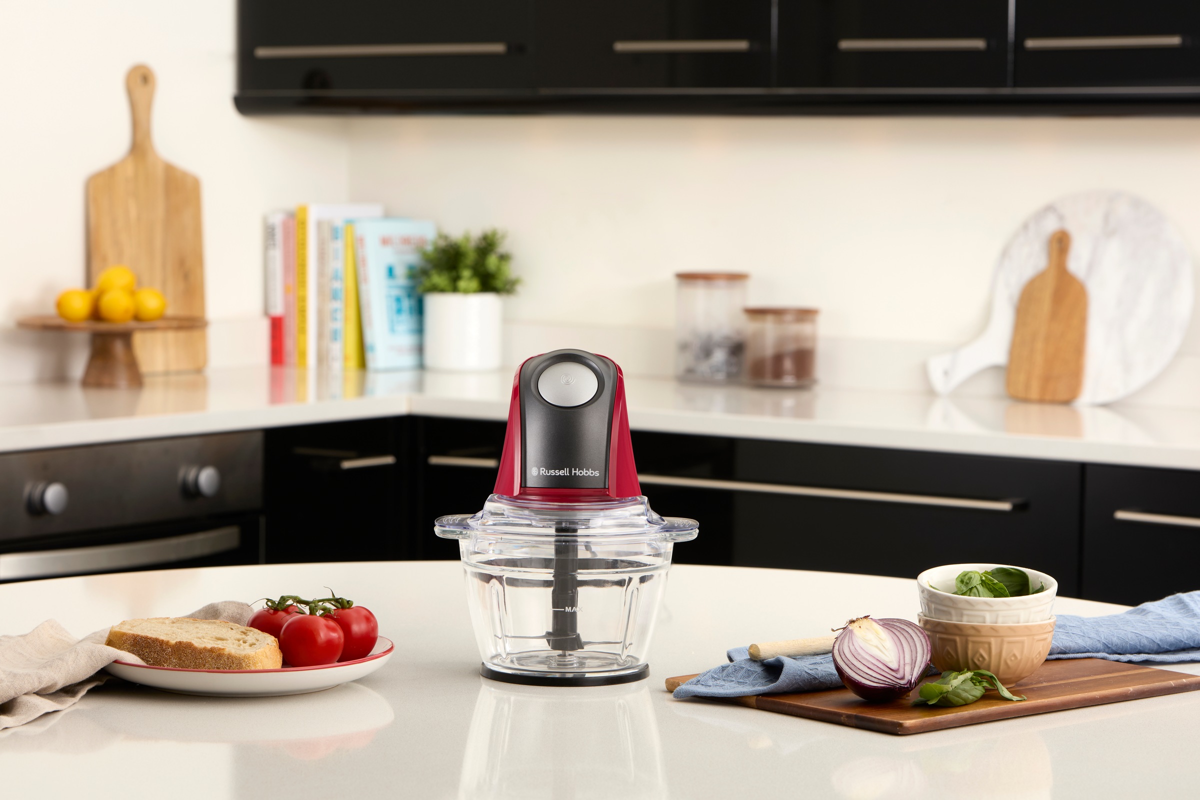 RUSSELL HOBBS Zerkleinerer »Desire 27130-56, 1L Glasbehälter mit Anti-Rutsch-Boden«, 350 W, spülmaschinengeeignetes Edelstahl Messer