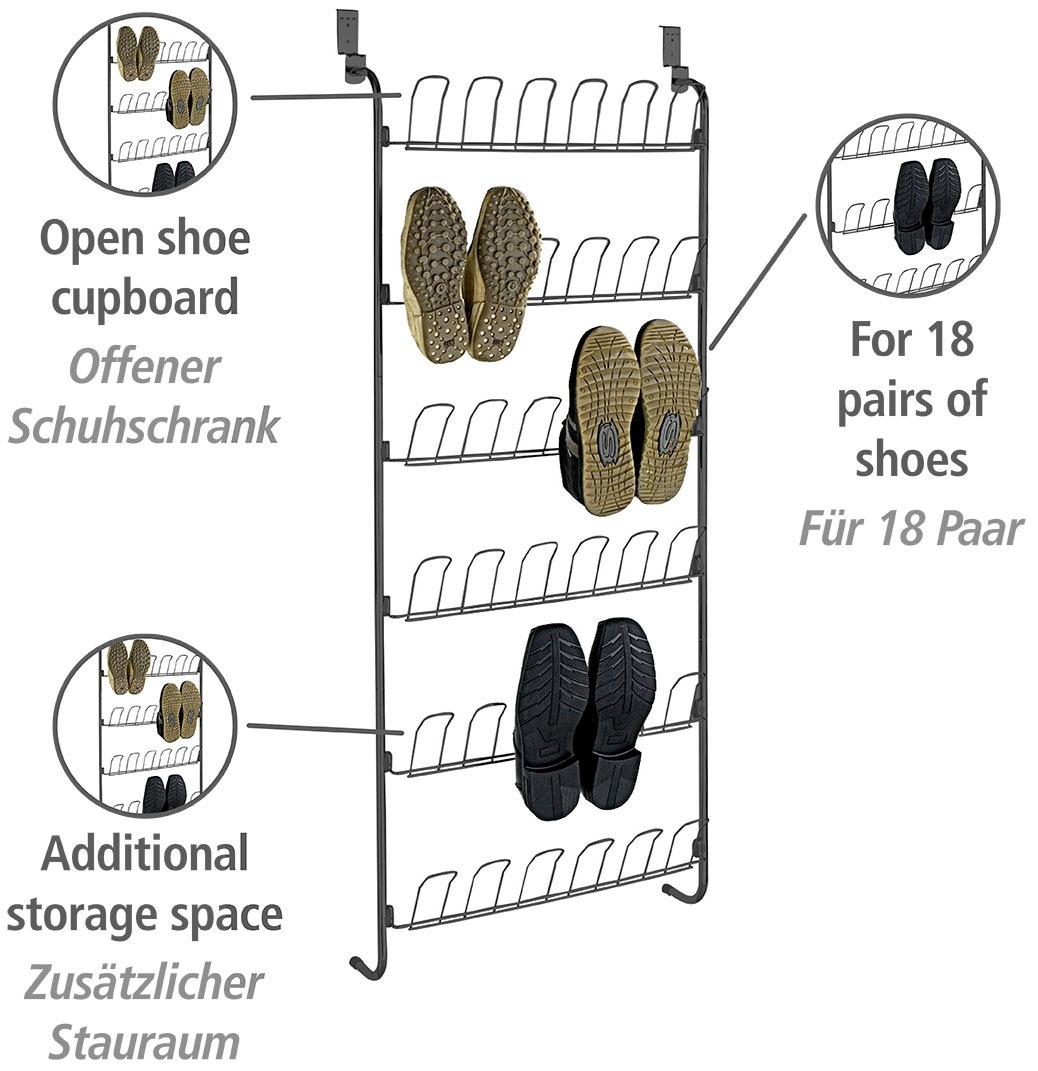 WENKO Schuhregal »Türregal«, für 18 Paar Schuhe