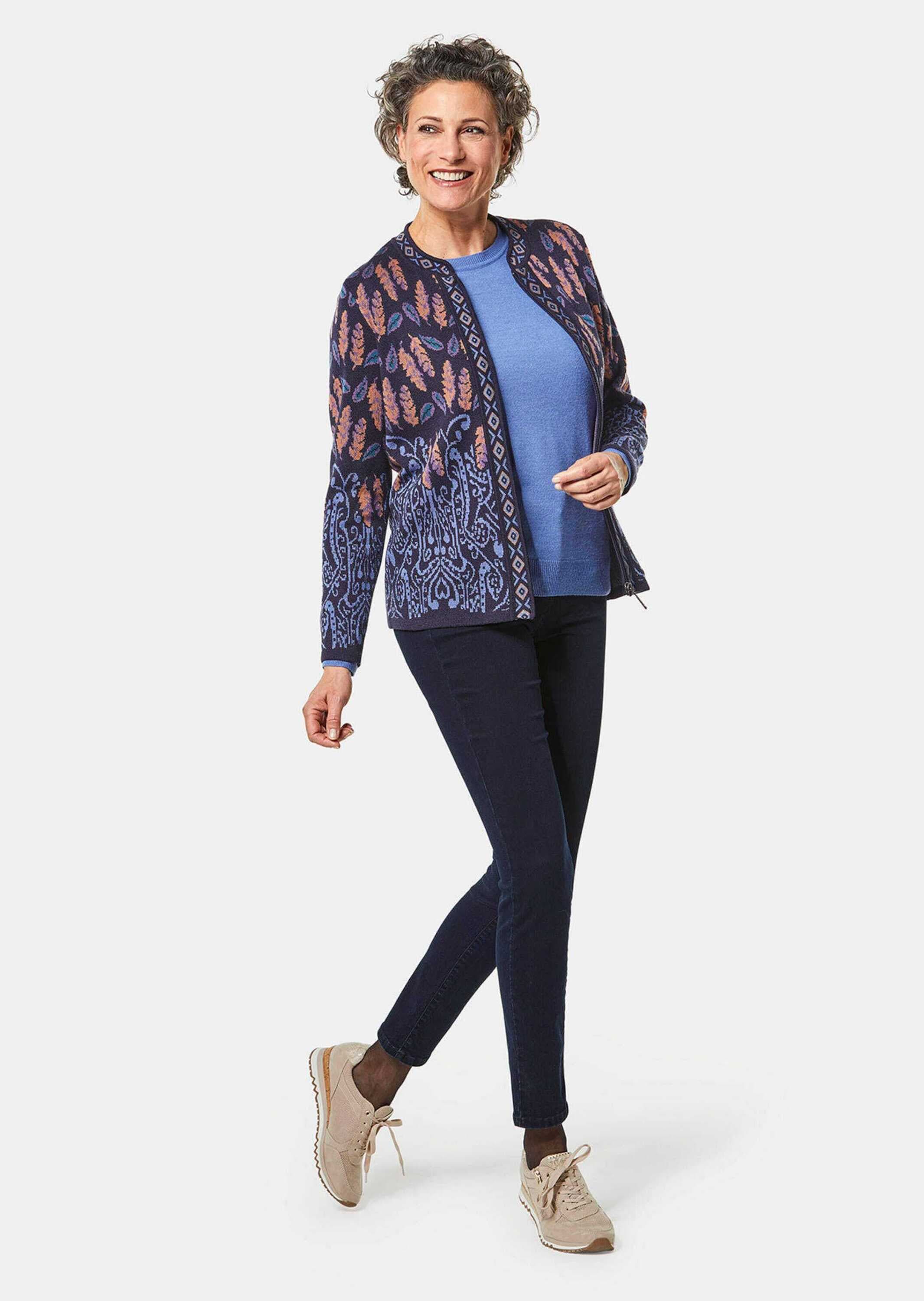 GOLDNER Strickjacke »Langarm Jacquardjacke, Paisley-Muster« Ohne