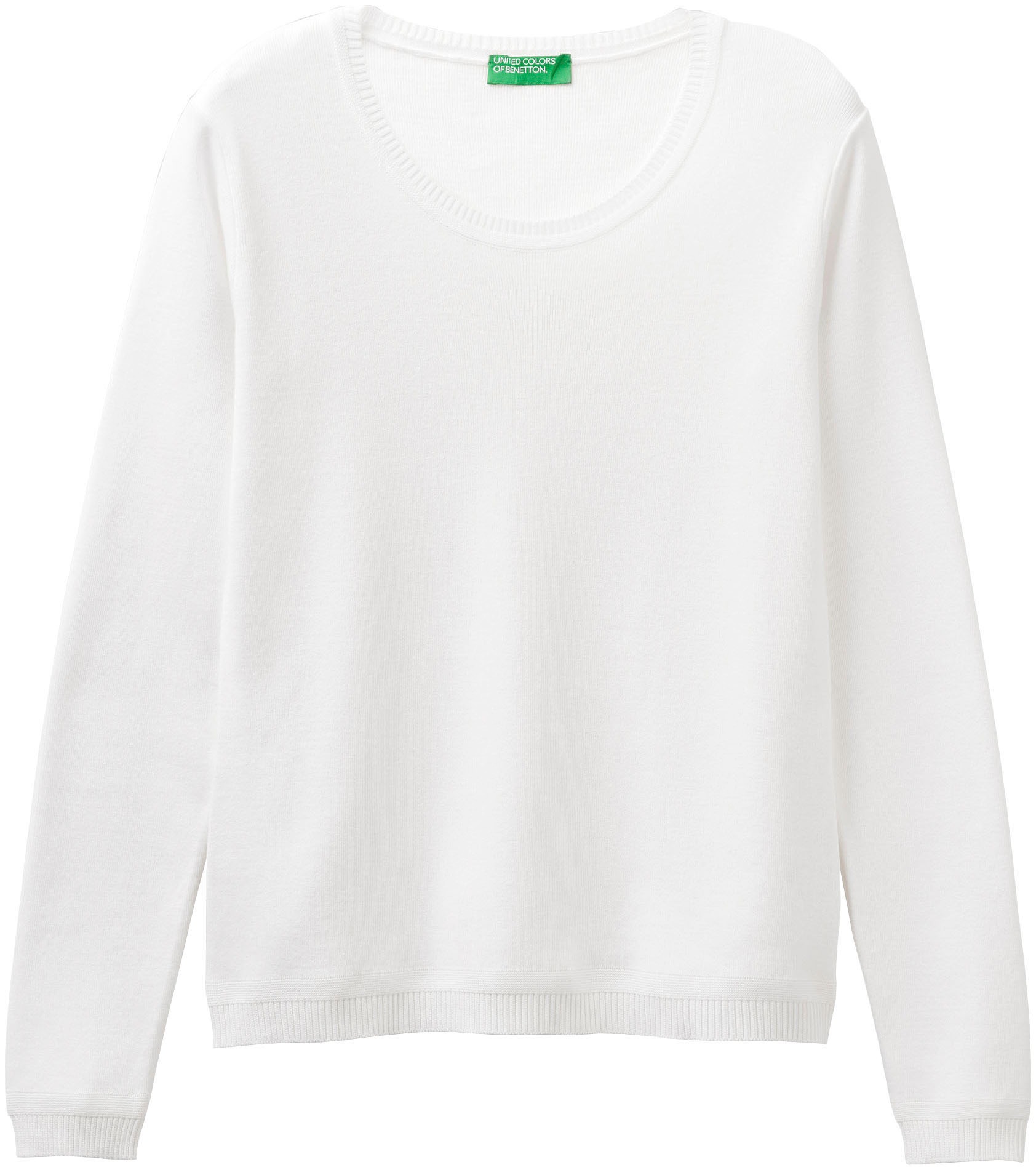 United Colors of Benetton Rundhalspullover, mit dekorativem Saumabschluss