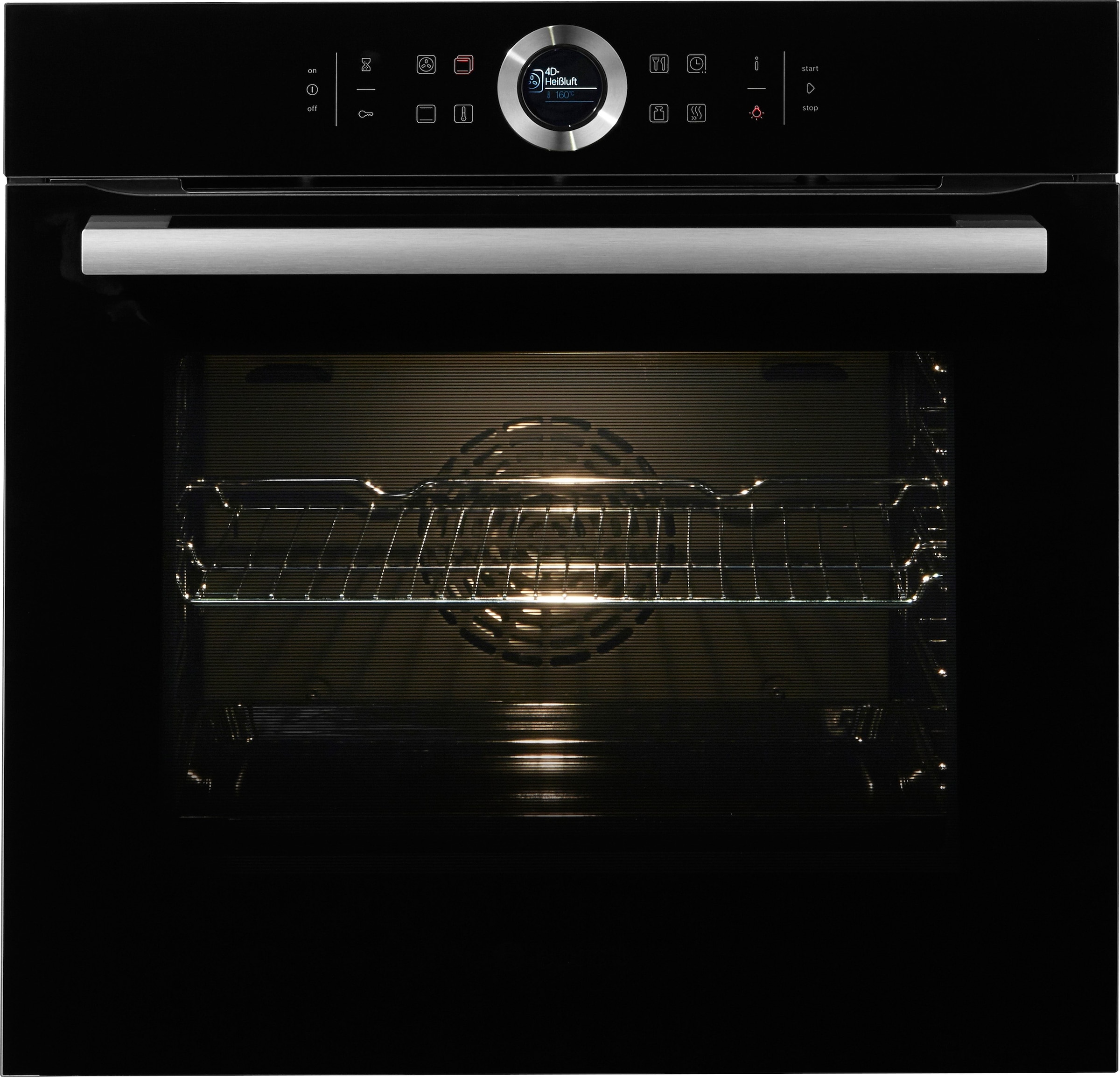BOSCH Einbaubackofen Serie 8 »HBG635BB1«, mit Teleskopauszug nachrüstbar, ecoClean Direct, mit Pizzastufe