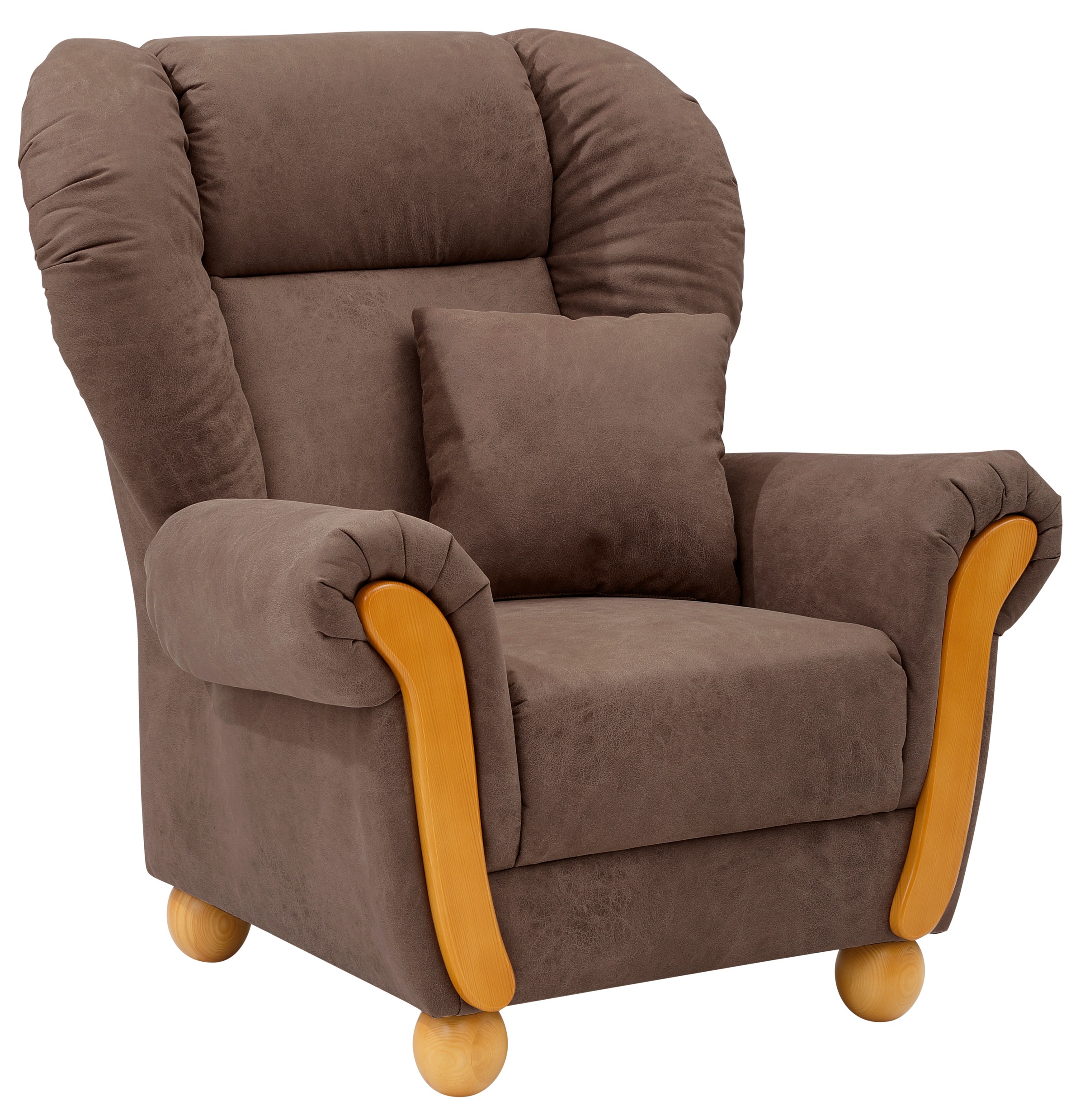 Home affaire Loungesessel »Milano Vintage, Hochlehnsessel, Ohrensessel« hoher Sitzkomfort mit hoher Rückenlehne, incl. Zierkissen