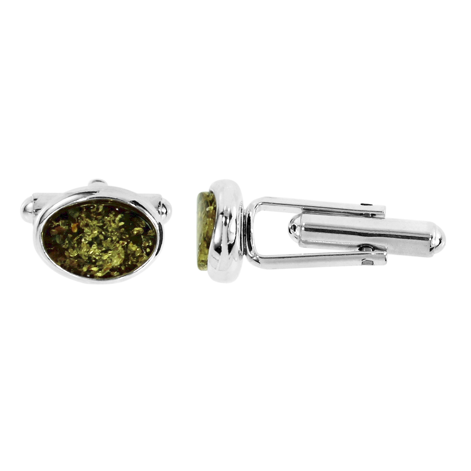 OSTSEE-SCHMUCK Manschettenknöpfe »- oval - Silber 925/000 - Bernstein«