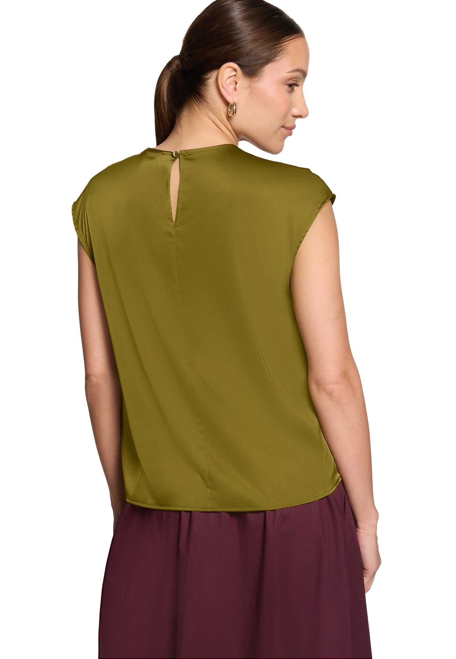 Zero Satinbluse »Satin-Bluse mit Rundhalsausschnitt«
